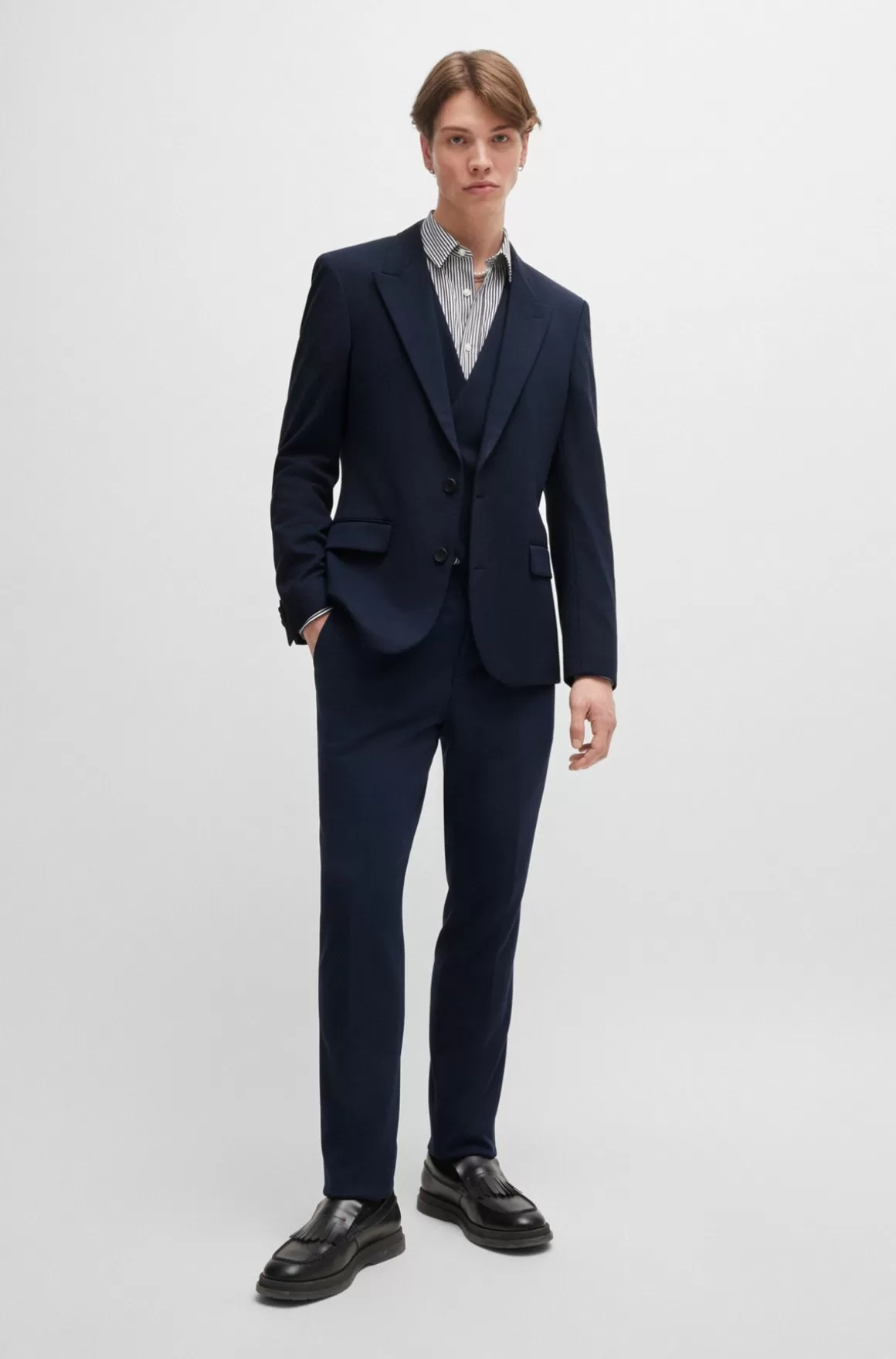 HUGO BOSS Jakkesæt Med Slim Fit I Performance-stof Med Stræk
