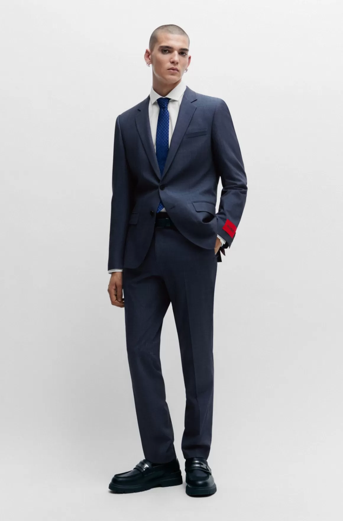 HUGO BOSS Jakkesæt Med Slim Fit I Stræktwill