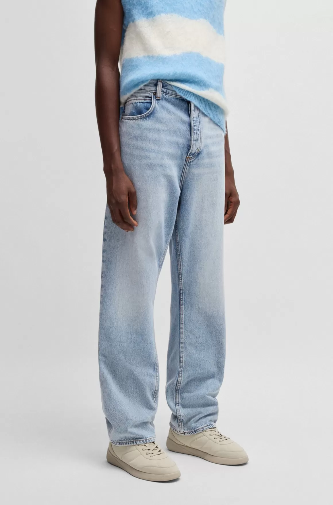 HUGO BOSS Jeans Med Baggy Fit I Kraftig Bomuldsdenim