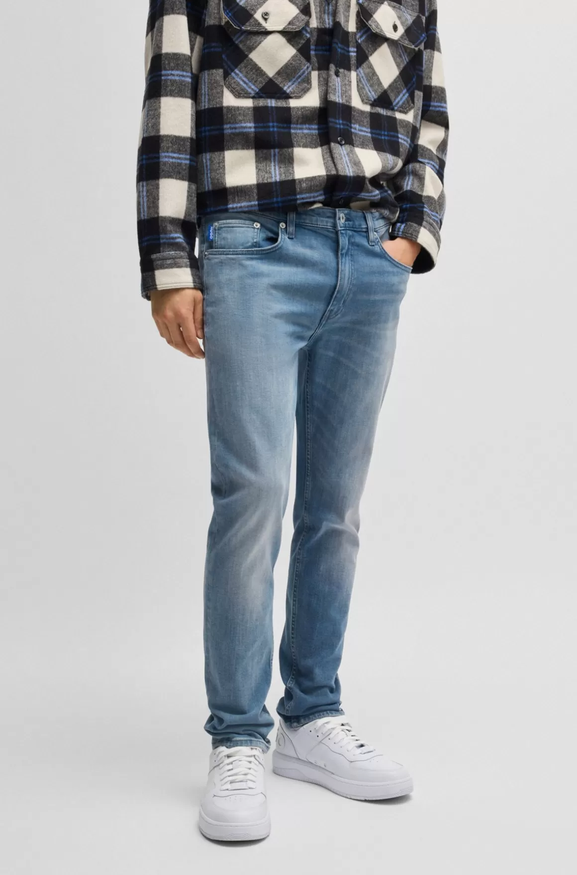 HUGO BOSS Jeans Med Extra Slim Fit I Mellemblå Denim Med Stræk