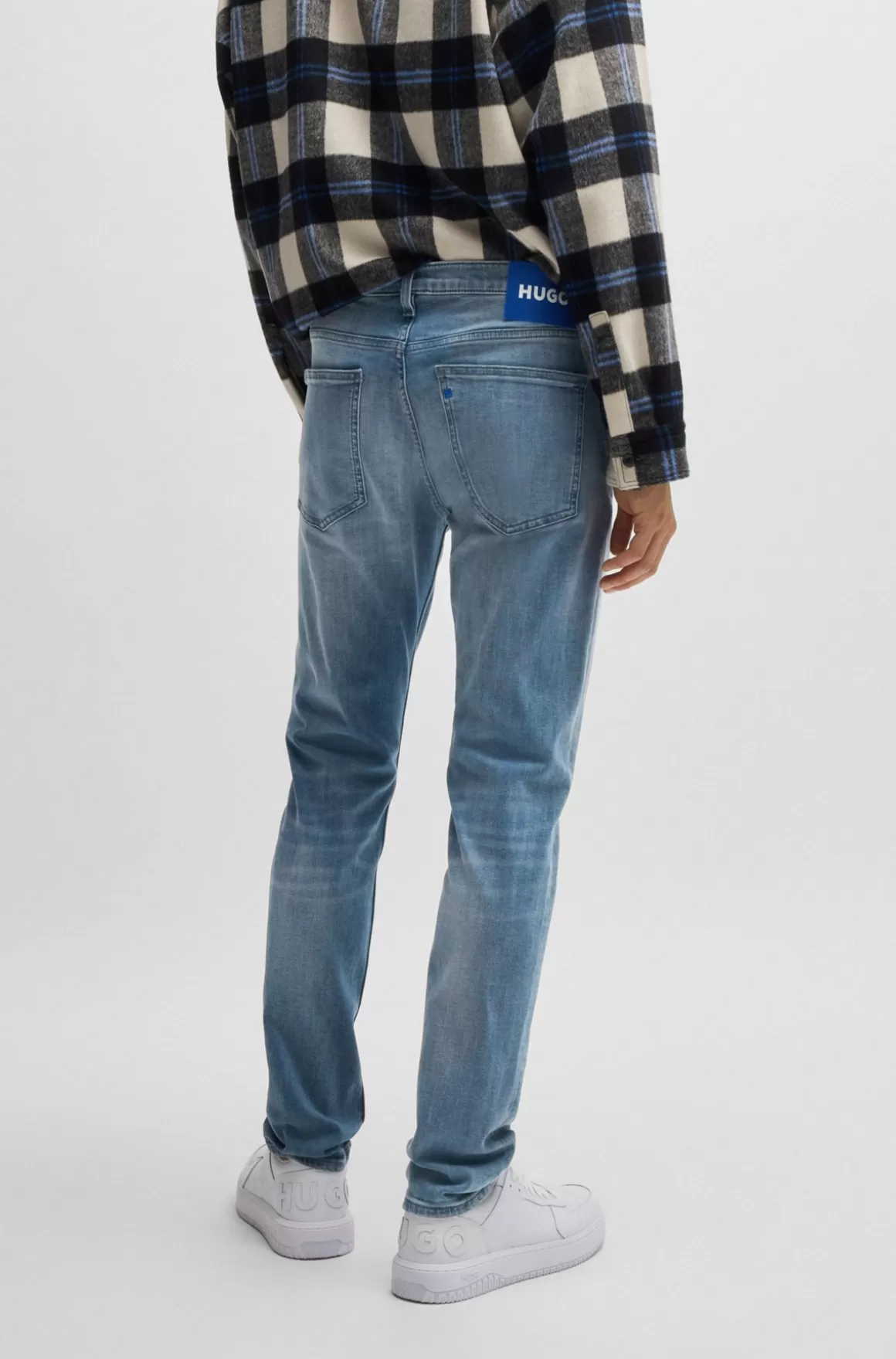 HUGO BOSS Jeans Med Extra Slim Fit I Mellemblå Denim Med Stræk