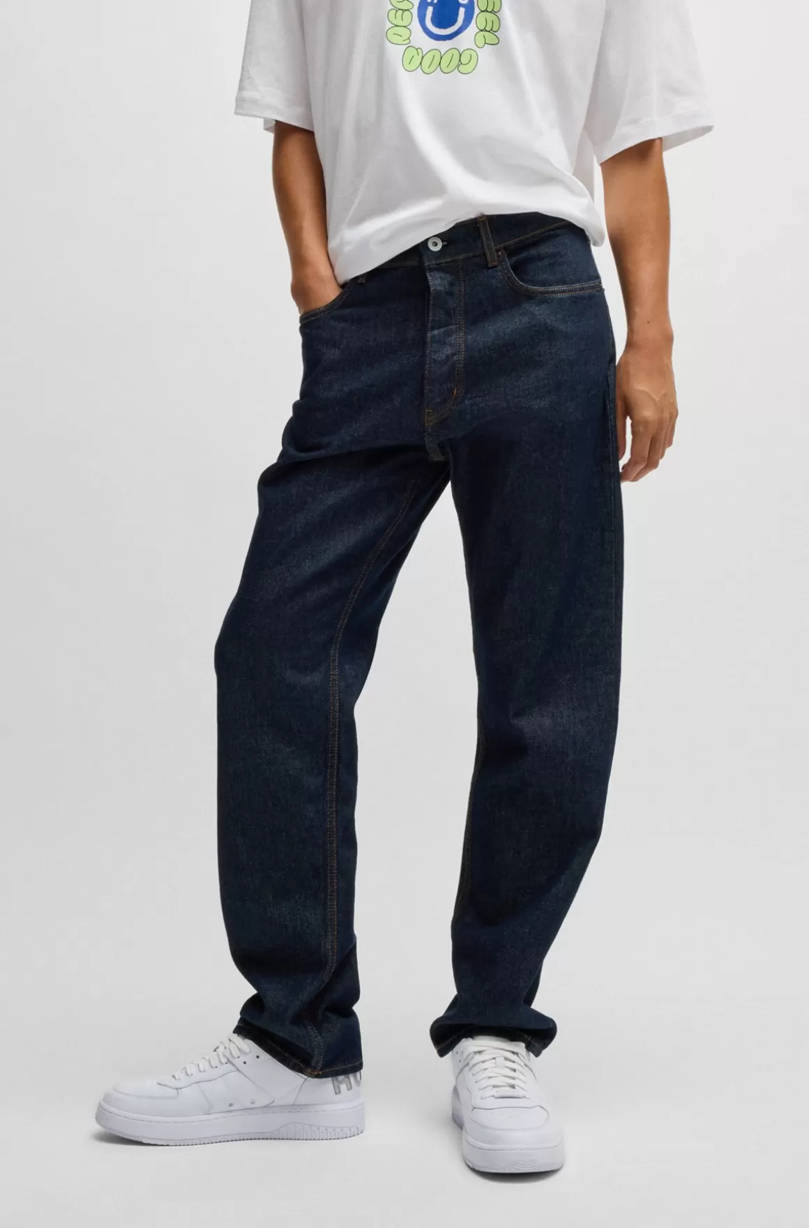 HUGO BOSS Jeans Med Regular Fit I Rå Denim