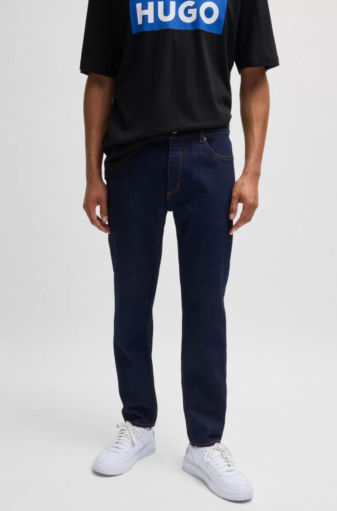 HUGO BOSS Jeans Med Tapered Fit I Denim Med Stræk