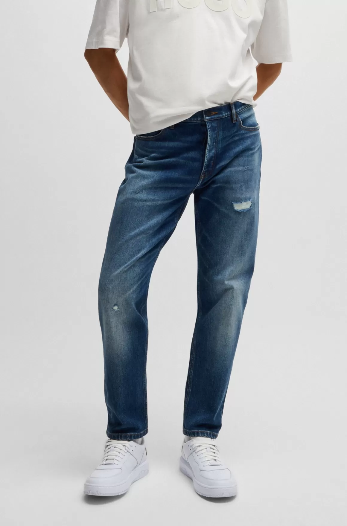 HUGO BOSS Jeans Med Tapered Fit I t Denim Med Stræk