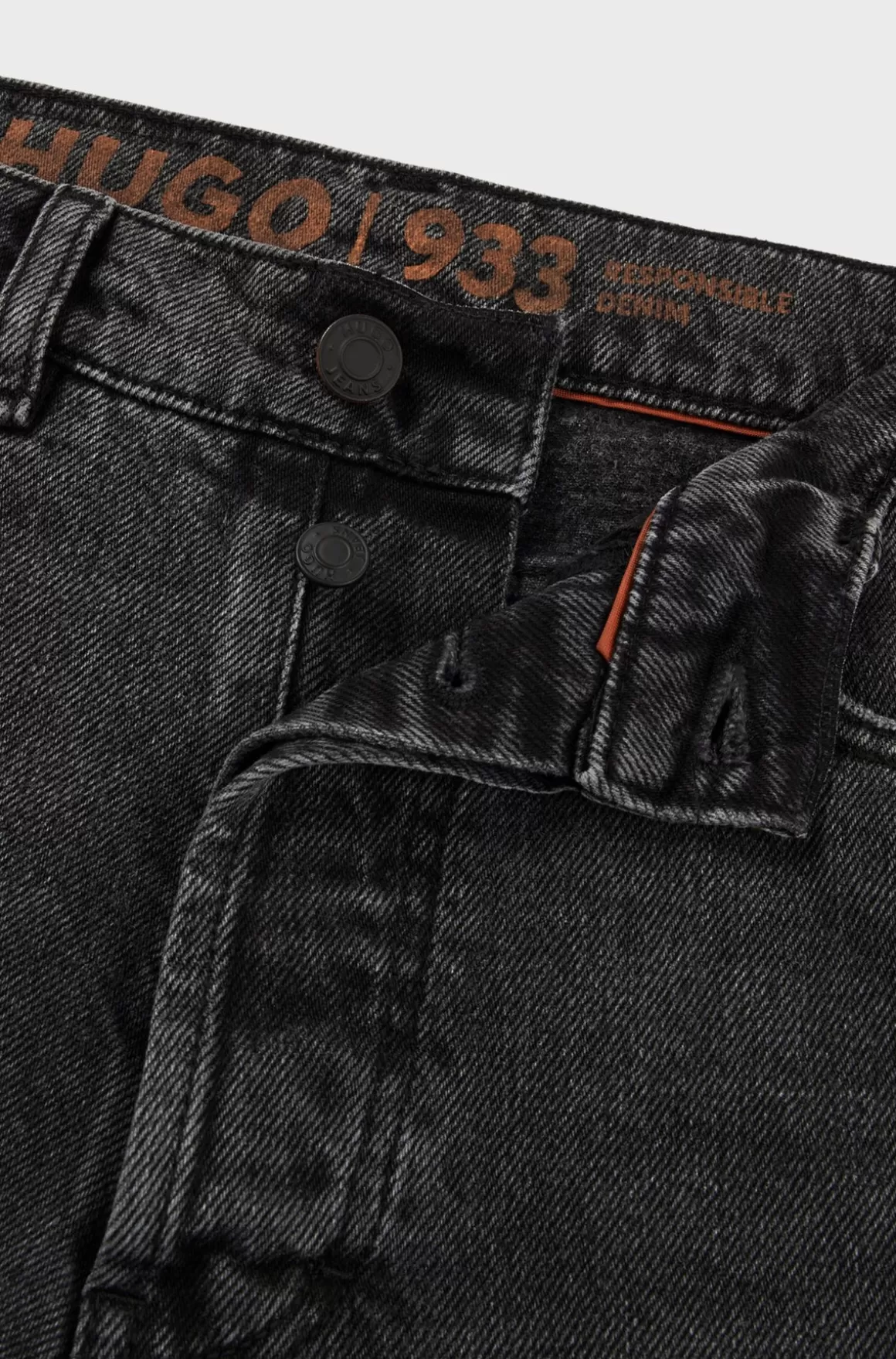 HUGO BOSS Jeans Med Vide Ben I En Moderne Pasform I Sort Denim