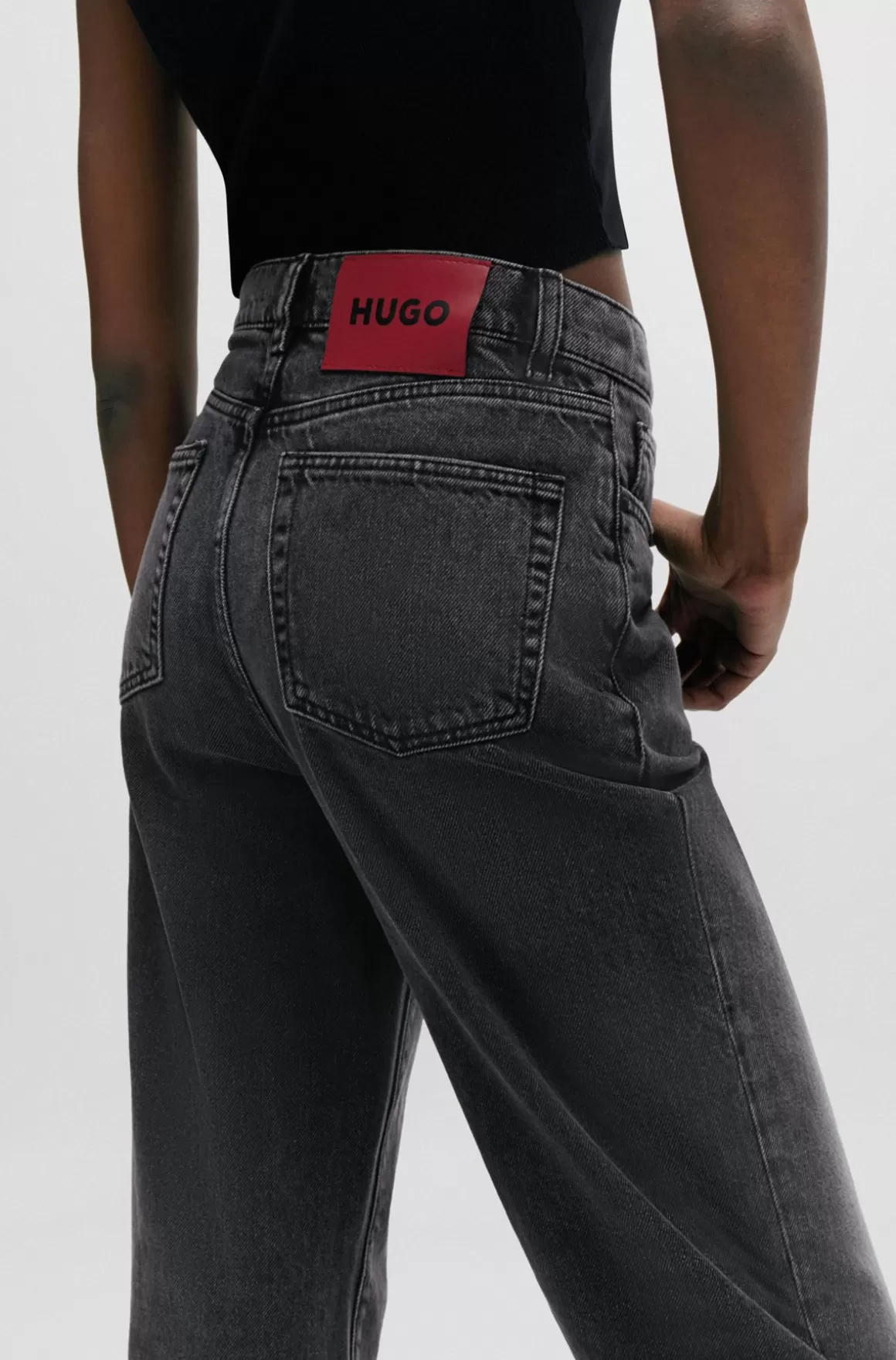HUGO BOSS Jeans Med Vide Ben I En Moderne Pasform I Sort Denim