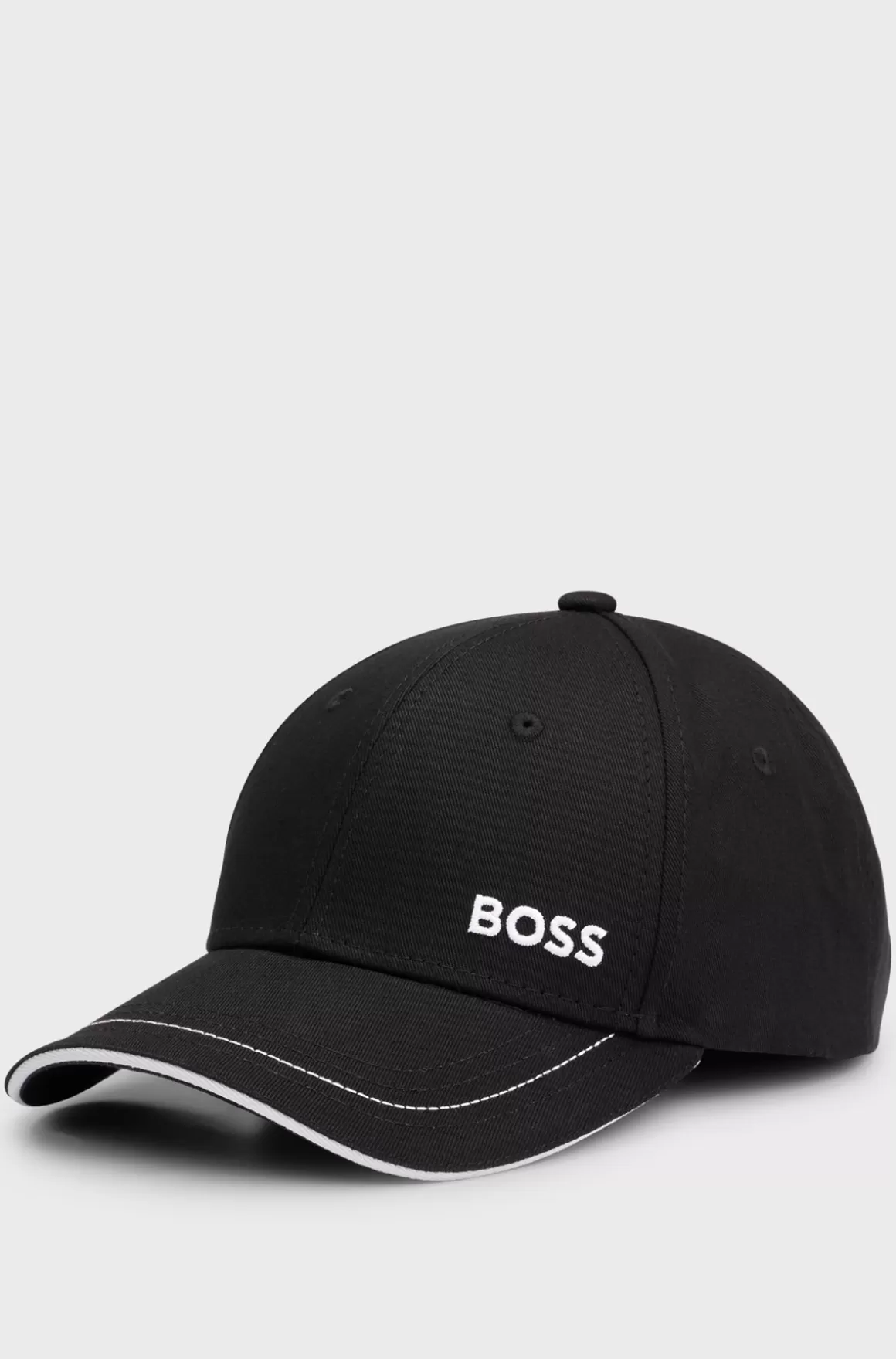 HUGO BOSS Kasket I Bomuldstwill Med Broderet Logo Og Metalspænde