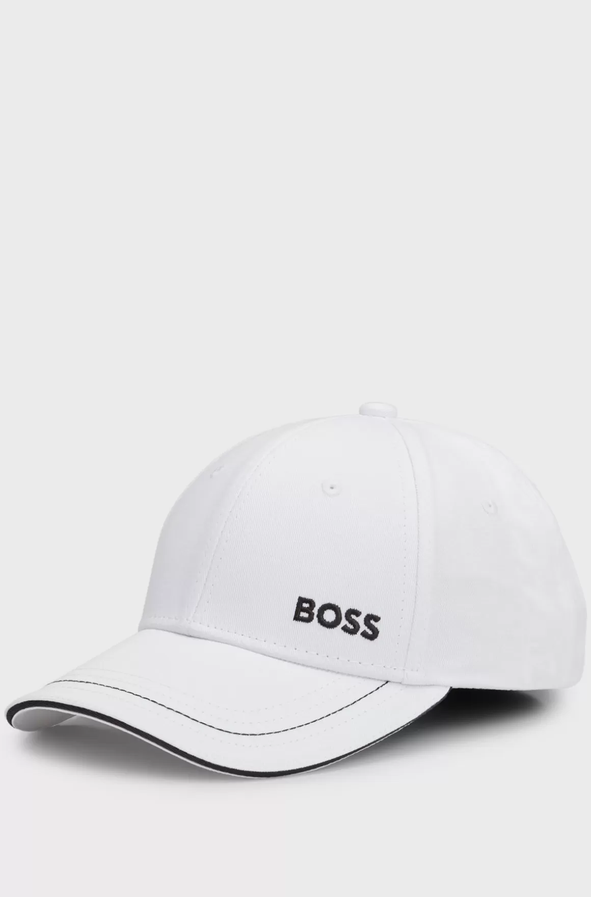HUGO BOSS Kasket I Bomuldstwill Med Broderet Logo Og Metalspænde