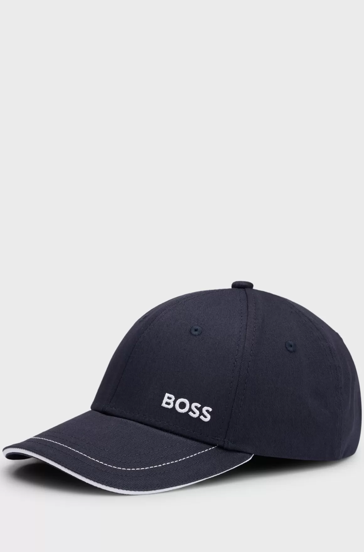 HUGO BOSS Kasket I Bomuldstwill Med Broderet Logo Og Metalspænde