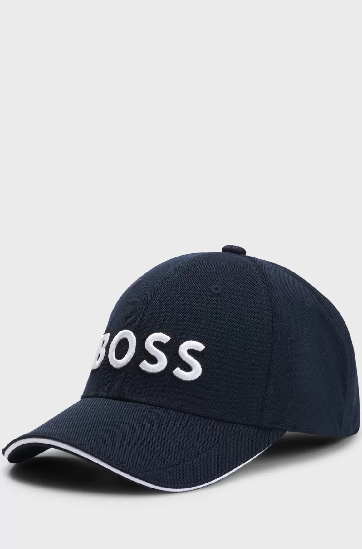 HUGO BOSS Kasket Med Seks Paneler I Strikket Piqué Med Broderet Logo