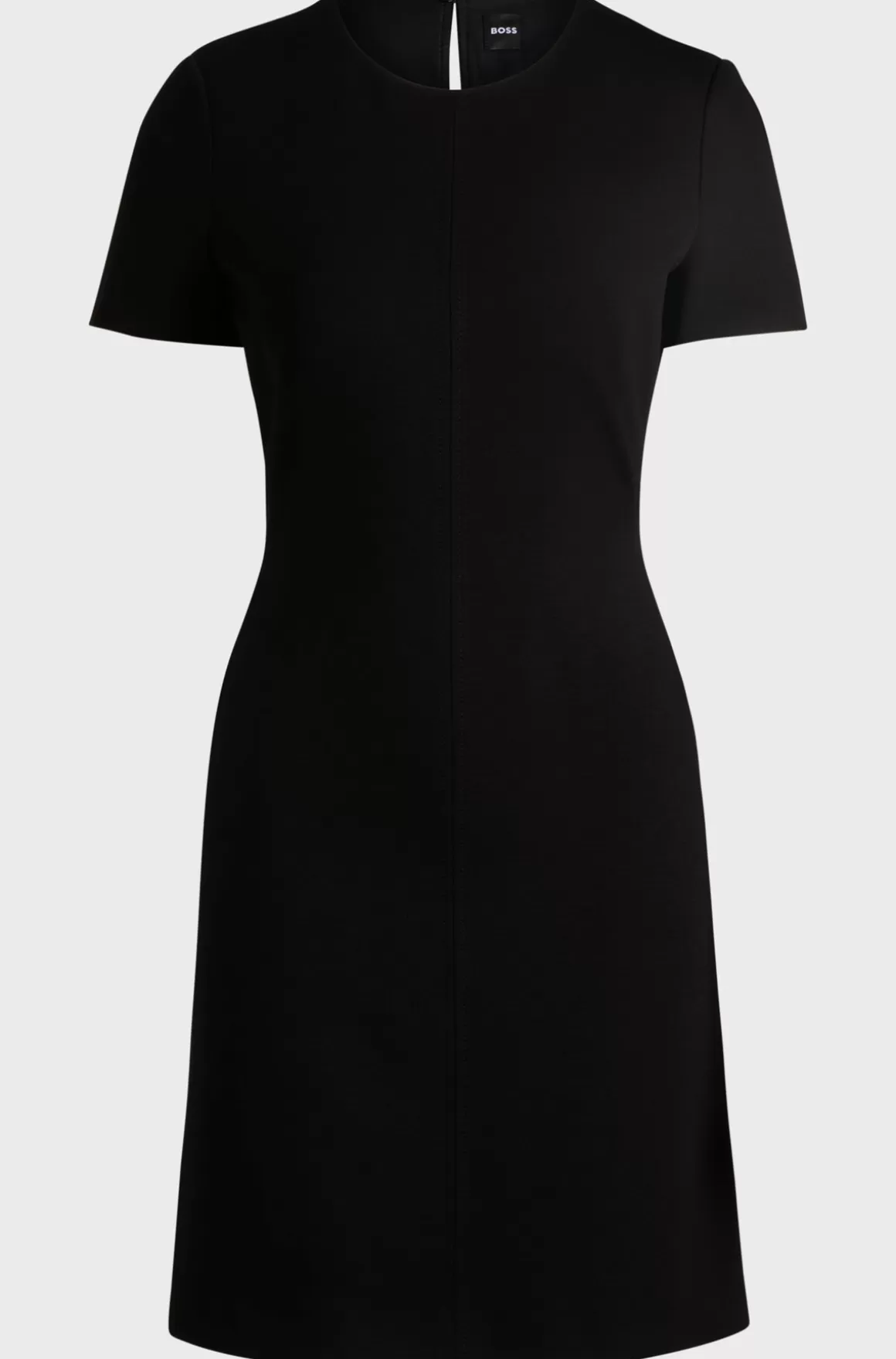 HUGO BOSS Kjole Med Slim Fit Og Crew Neck I Stof Med Stræk