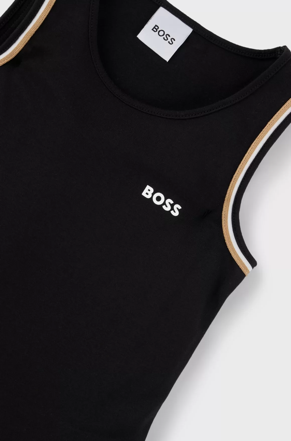 Børn HUGO BOSS Kjole Uden ærmer Til Børn I Stof Med Stræk Og Logoprint