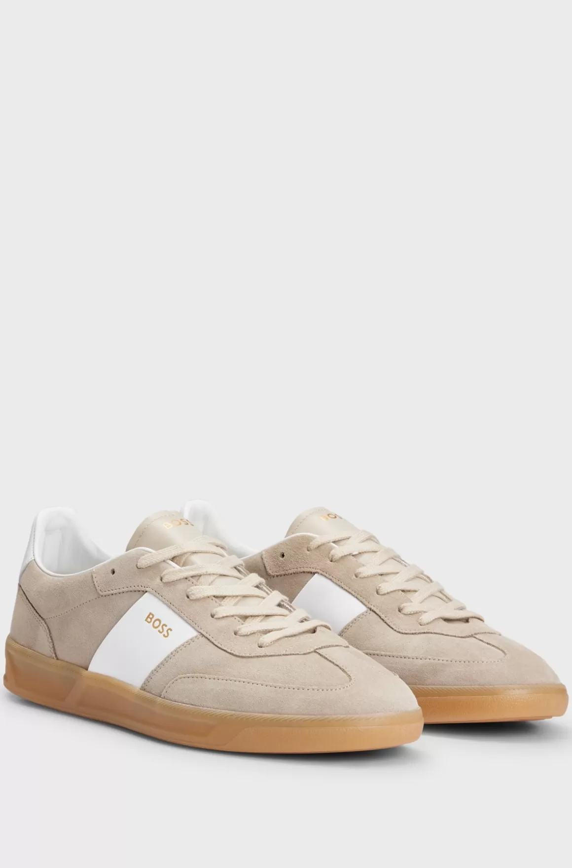 HUGO BOSS Kønsneutrale Sneakers I Ruskind Og Læder Med Snørebånd Og Branding