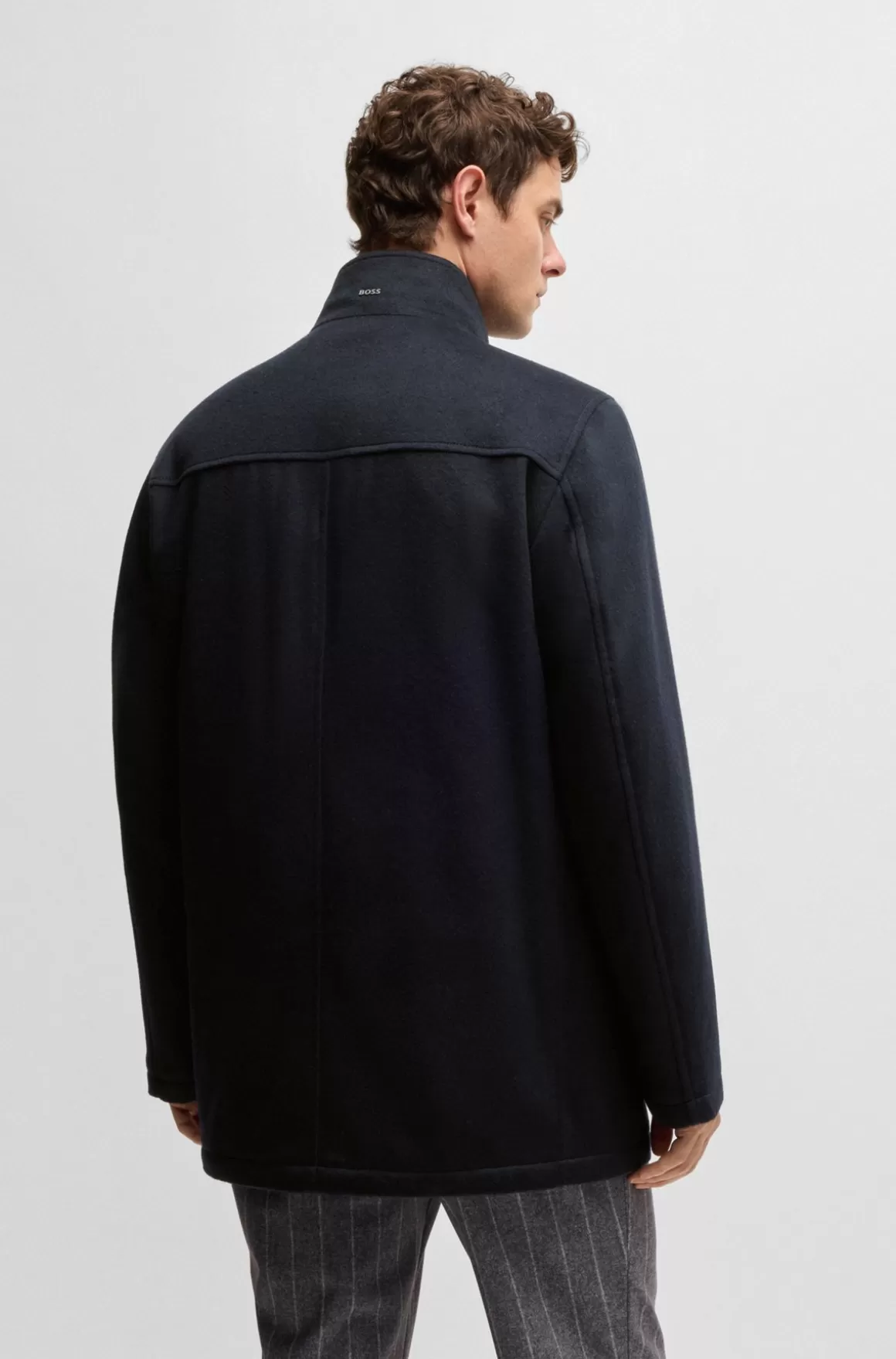 HUGO BOSS Kort Frakke Med Relaxed Fit I Ny Uld Og Kashmir
