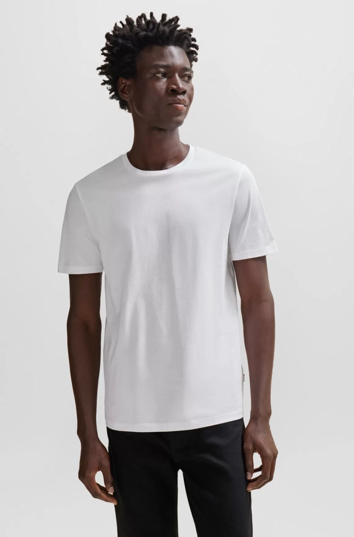 HUGO BOSS Kortærmet Slim Fit T-shirt I Merceriseret Bomuld