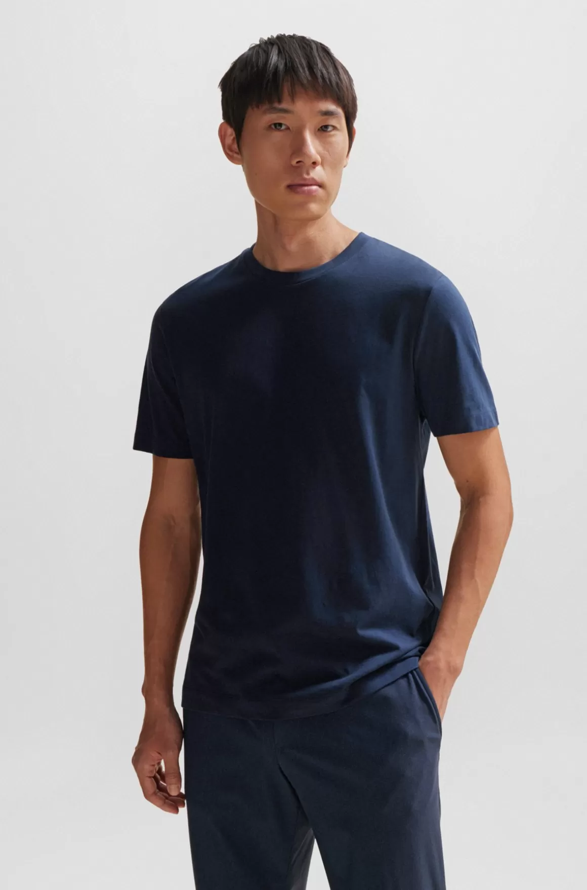 HUGO BOSS Kortærmet Slim Fit T-shirt I Merceriseret Bomuld