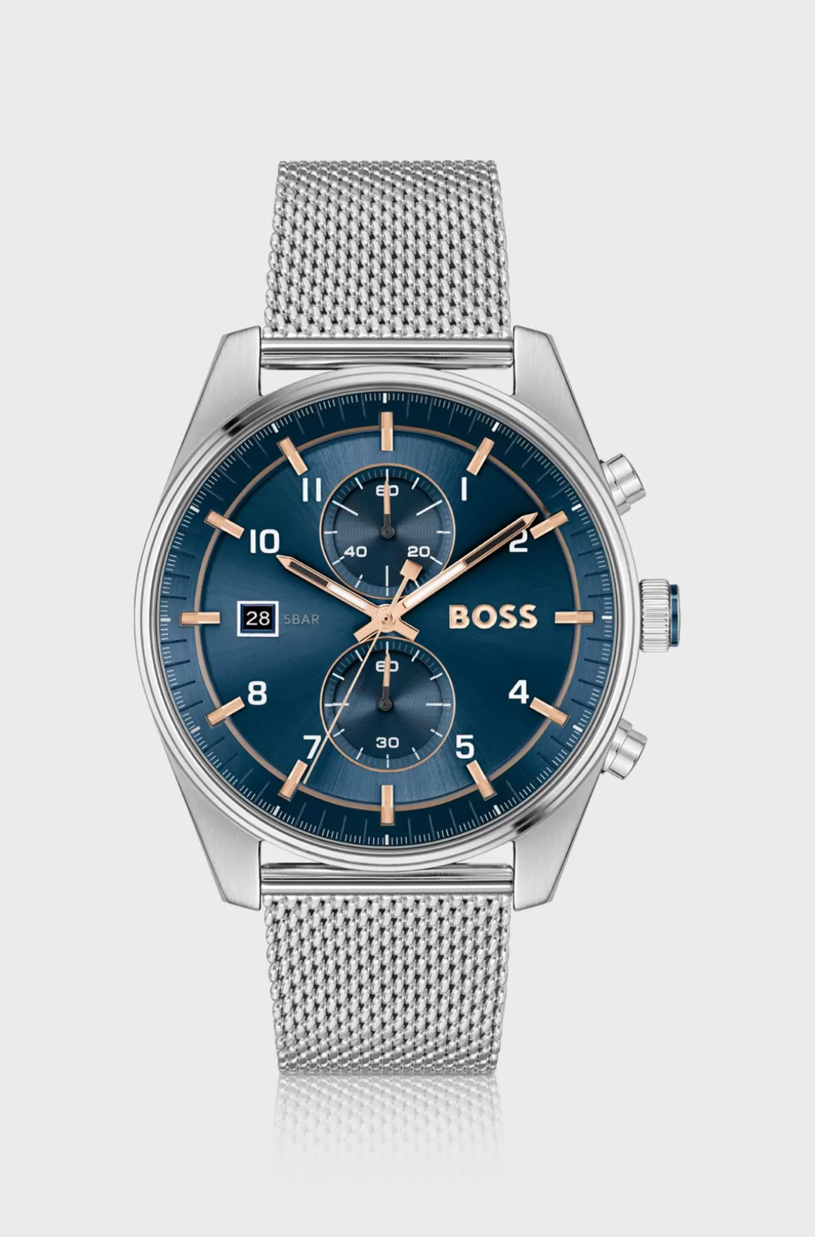 HUGO BOSS Kronograf-ur Med Blå Urskive Og Meshrem