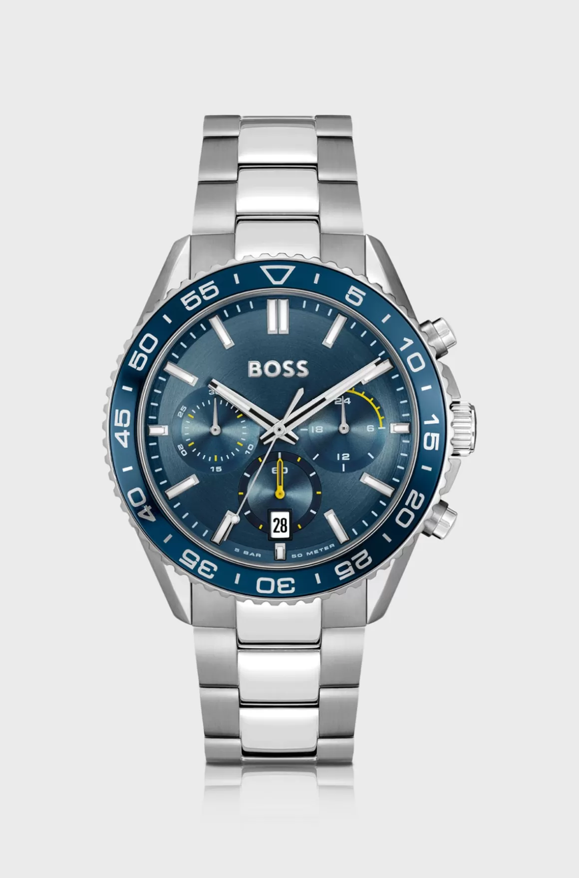 HUGO BOSS Kronograf-ur Med Lænkerem Og Blå Urskive