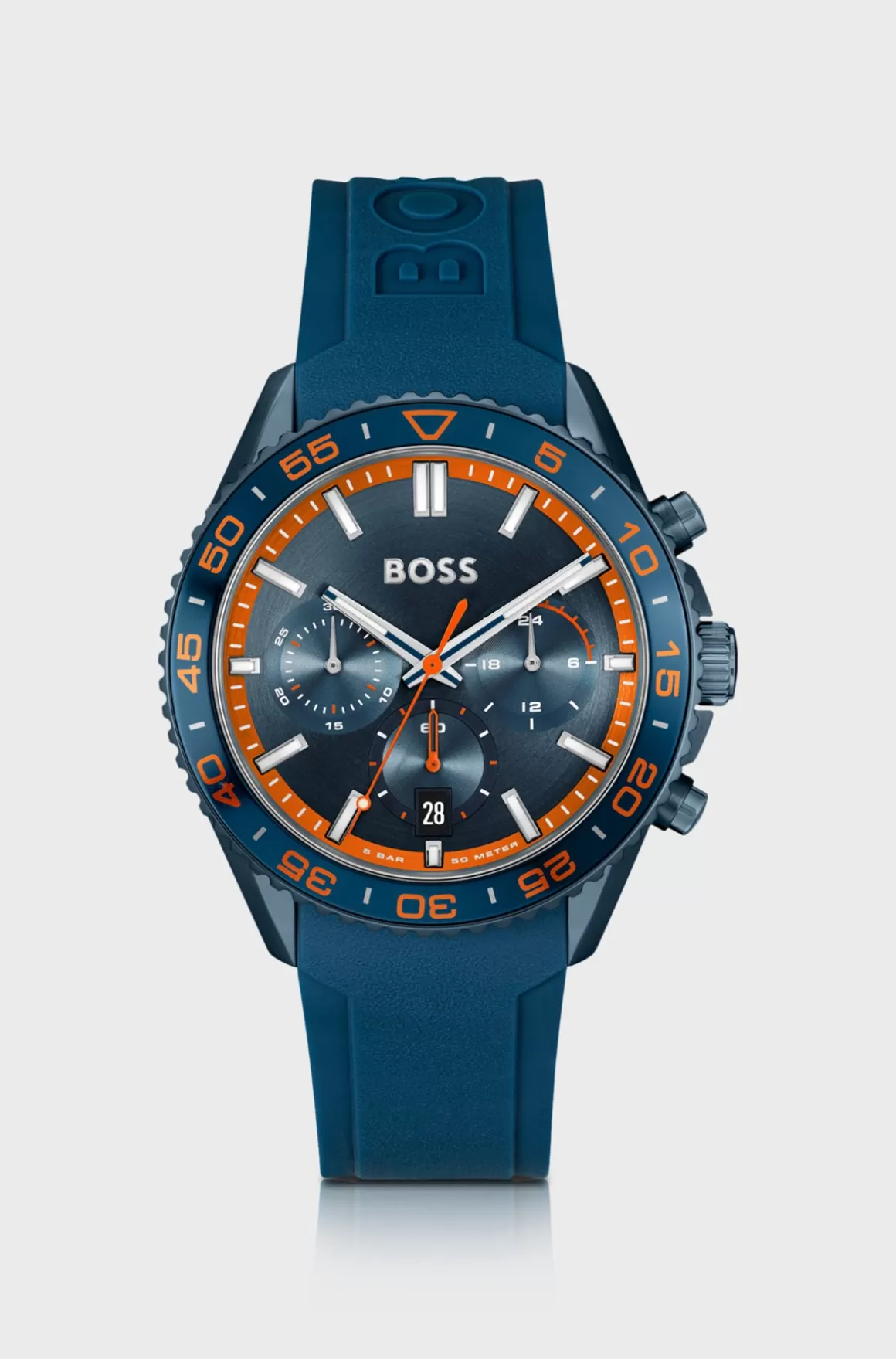 HUGO BOSS Kronograf-ur Med Tone-i-tone Urskive Og Silikonerem