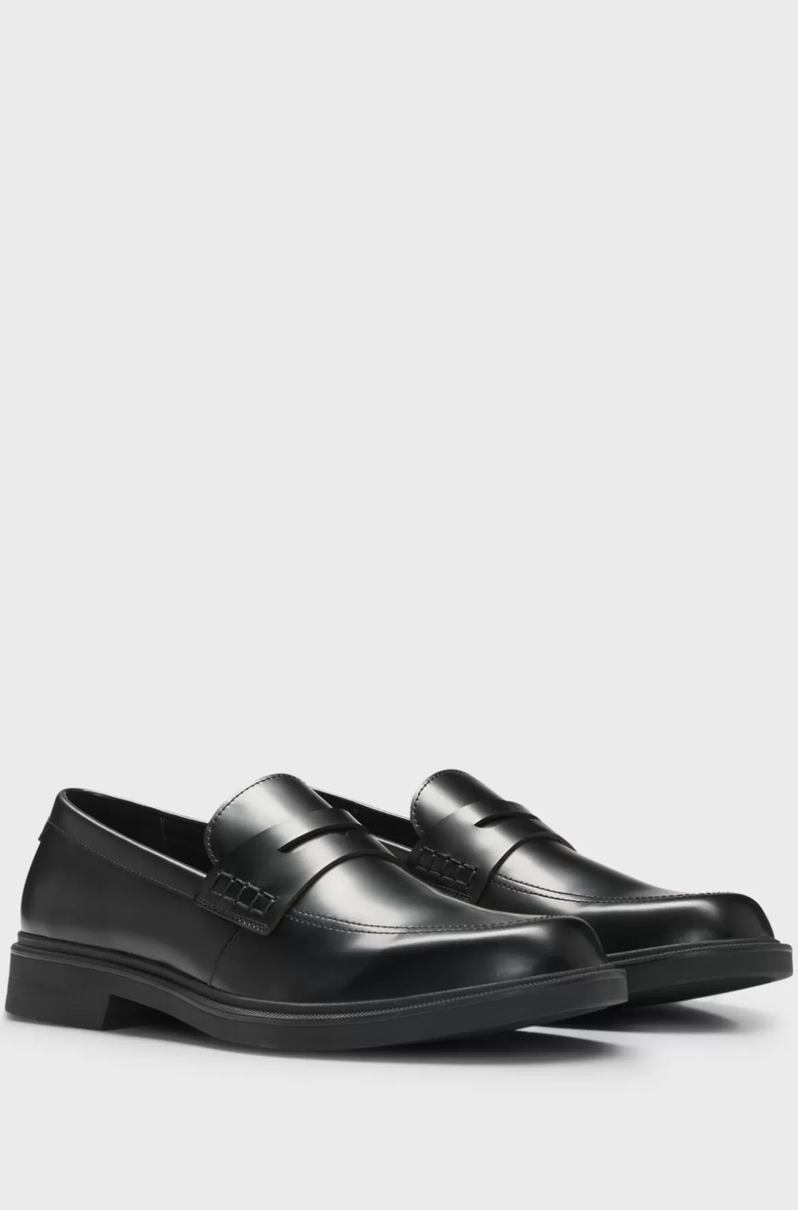 HUGO BOSS Læderloafers Med Pennyloaferdesign
