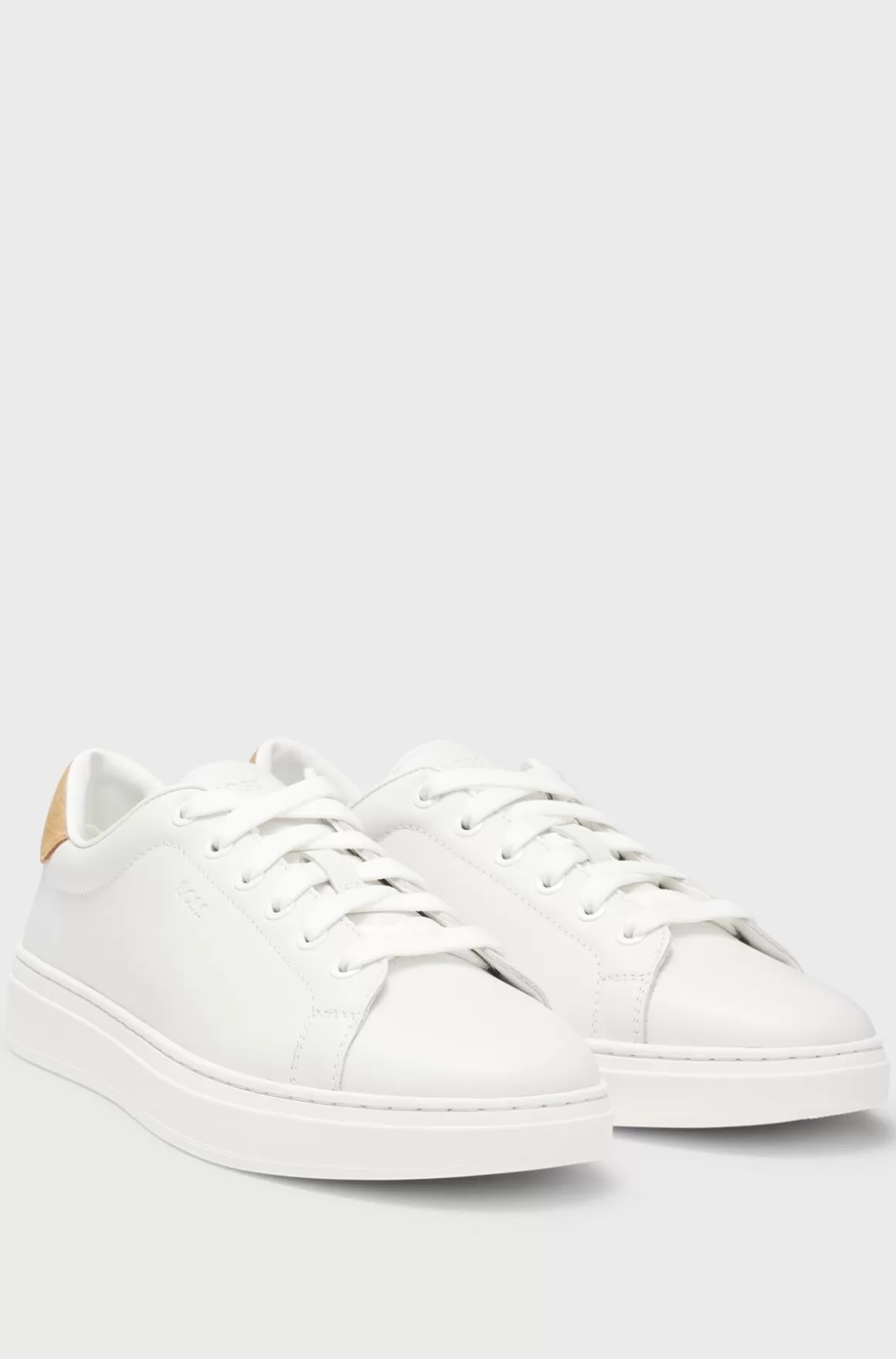 HUGO BOSS Lædersneakers Med Bagkappe Af Ruskind