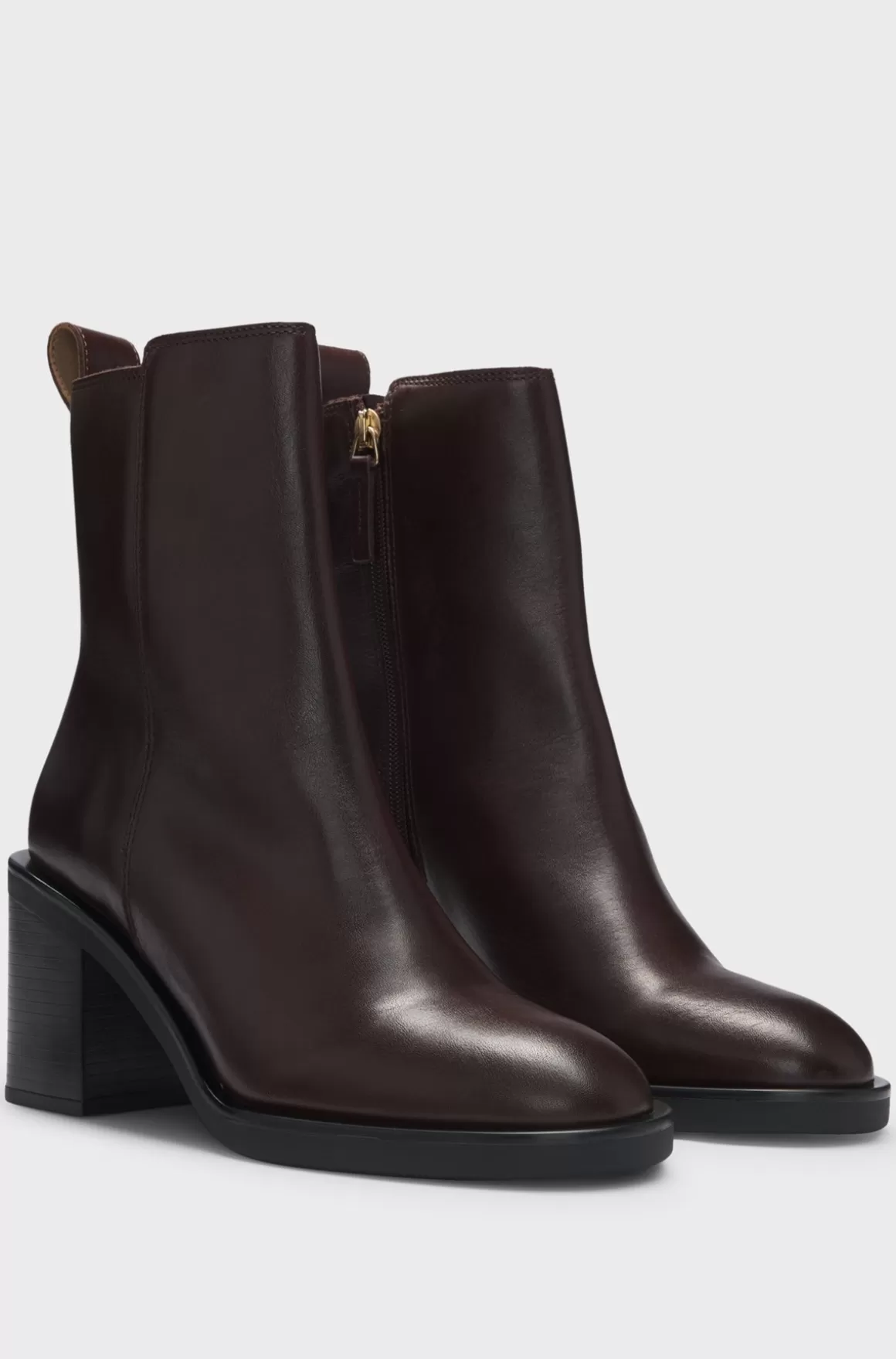 HUGO BOSS Læderstøvler Med 7 Cm Blokhæl