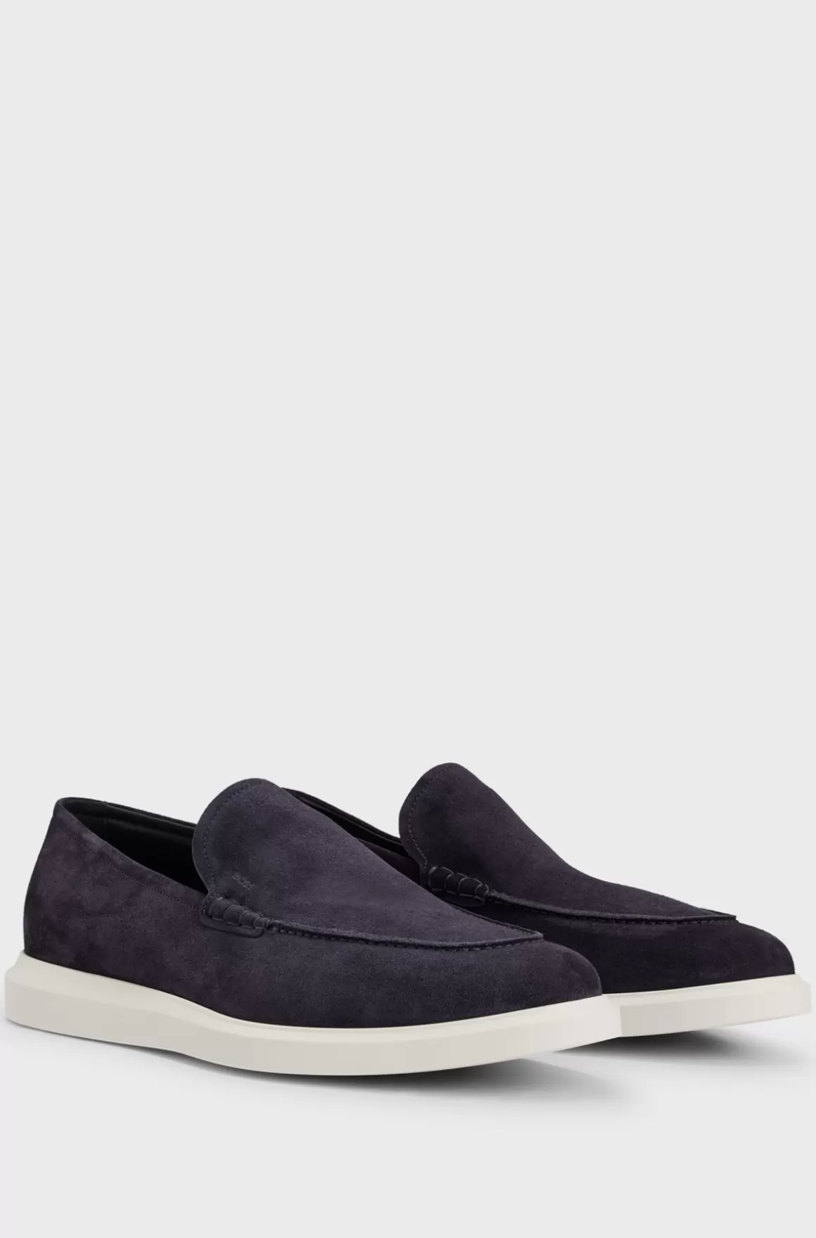 HUGO BOSS Loafers I Ruskind Med Gummibehandlet Ydersål