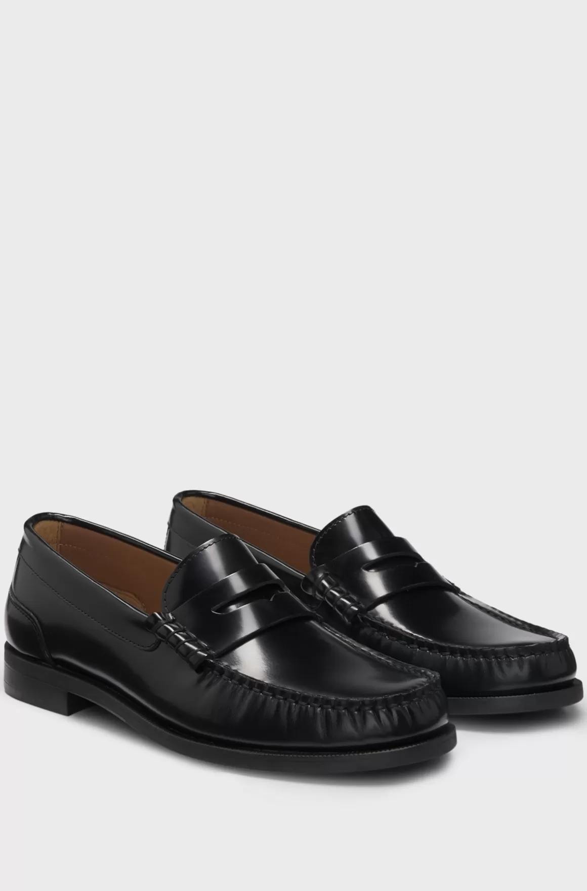 HUGO BOSS Loafers Med Pennykant I Børstet Læder