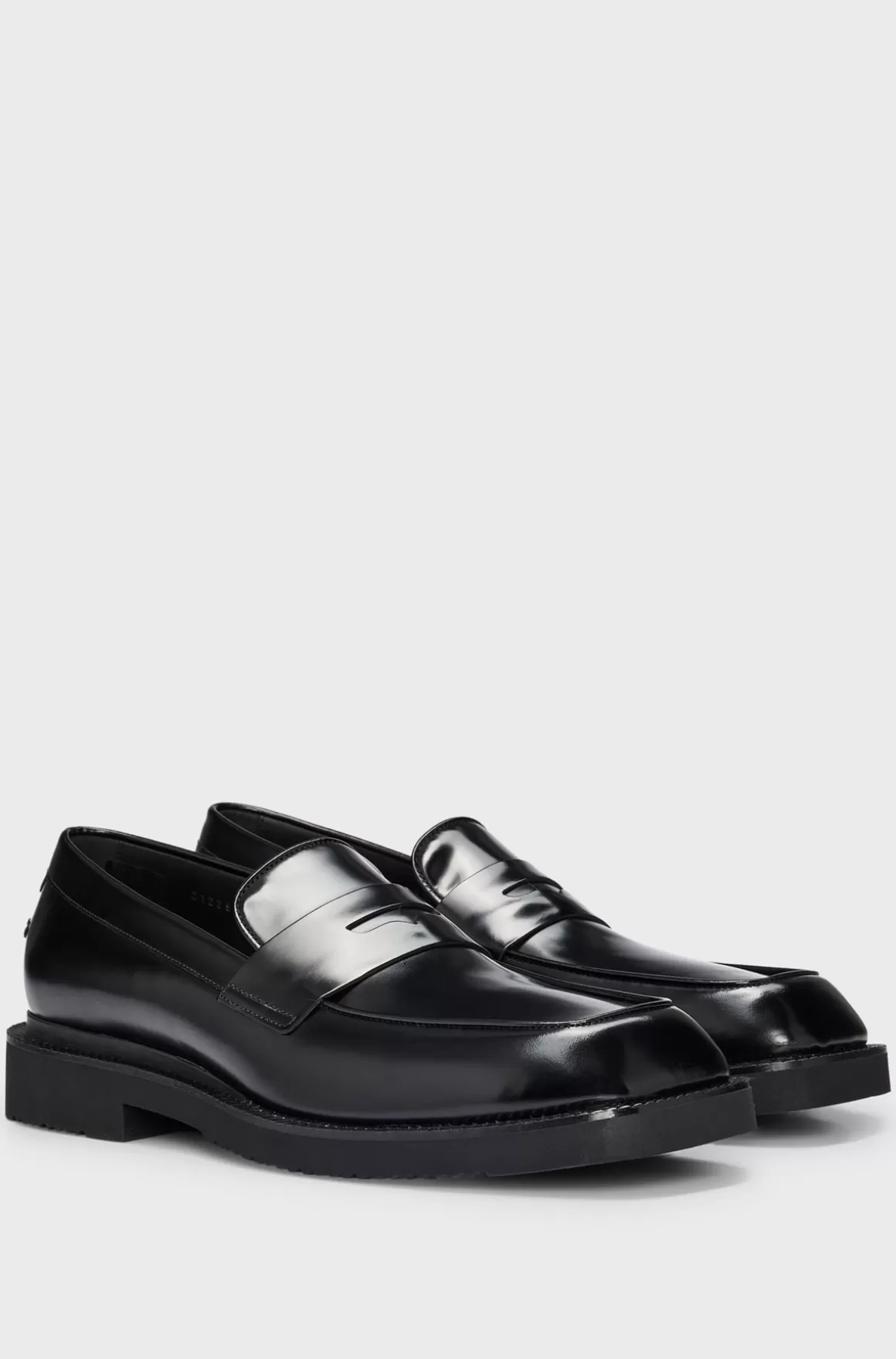 HUGO BOSS Loafers Med Pennykant I Børstet Læder