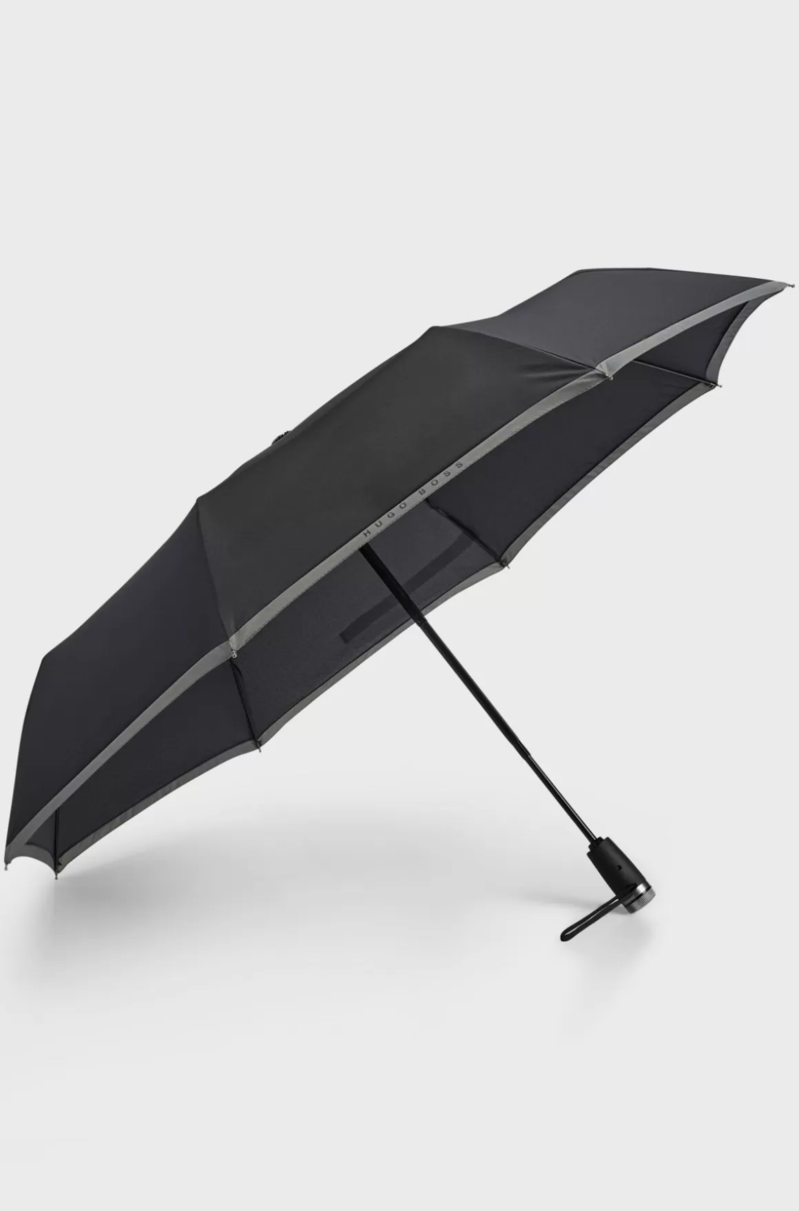 HUGO BOSS Lommeparaply Med Grå Kant