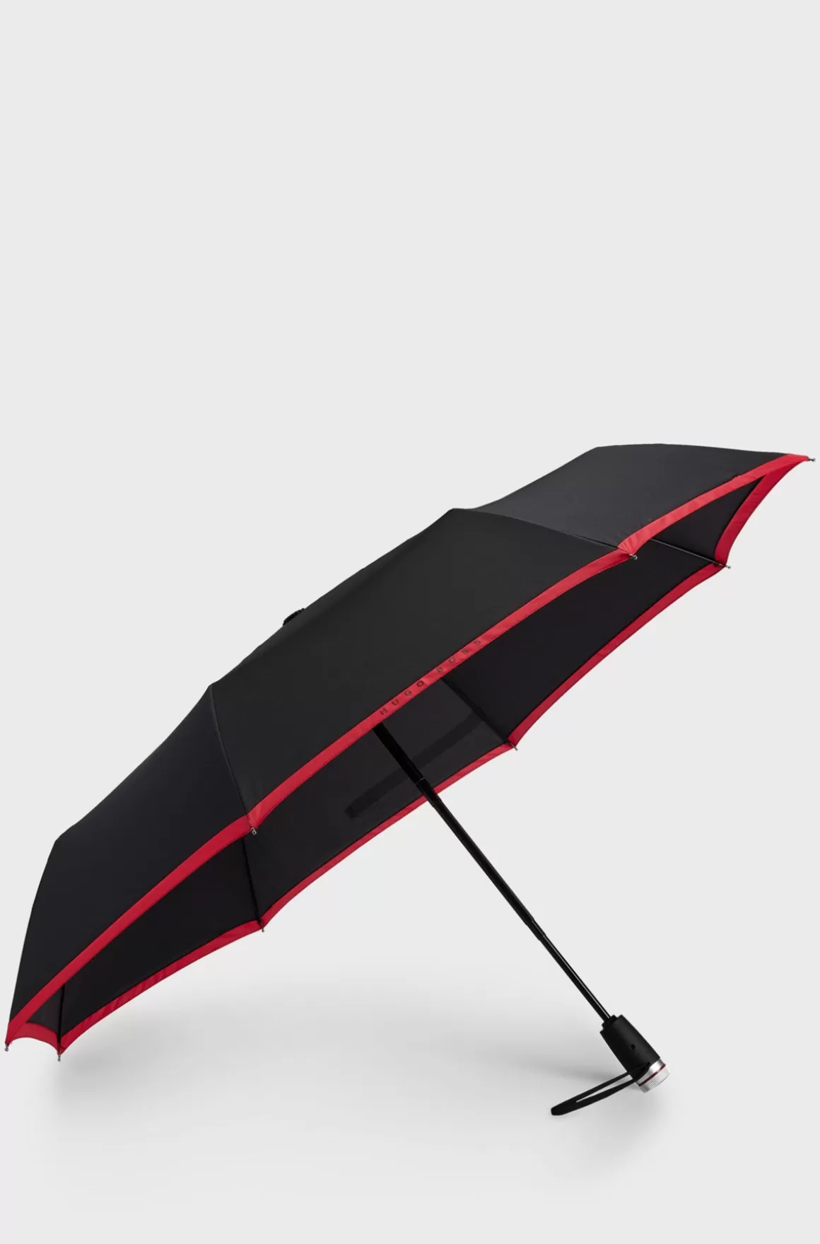 HUGO BOSS Lommeparaply Med Rød Kant