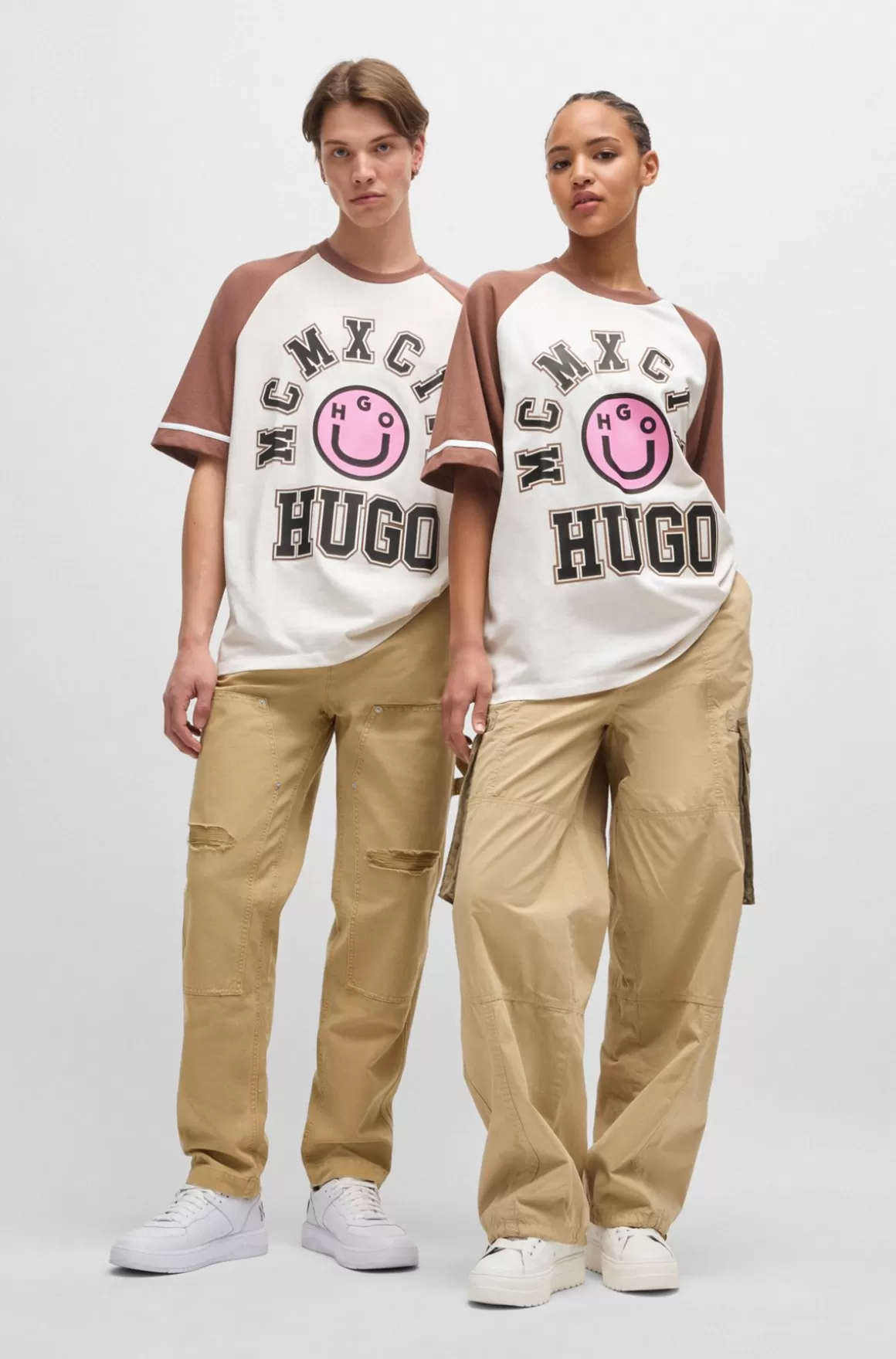 HUGO BOSS Loose Fit T-shirt I Bomuldsjersey Med Sæsonbetonet Grafik