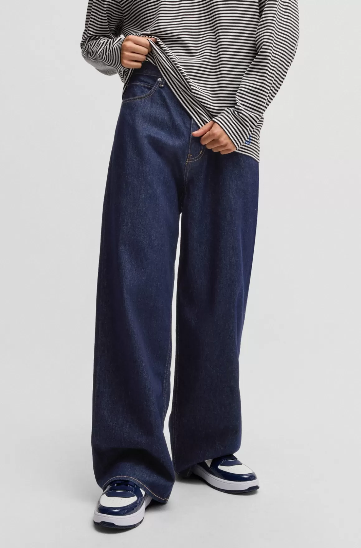 HUGO BOSS Løse Jeans Med Baggy Fit I Denim