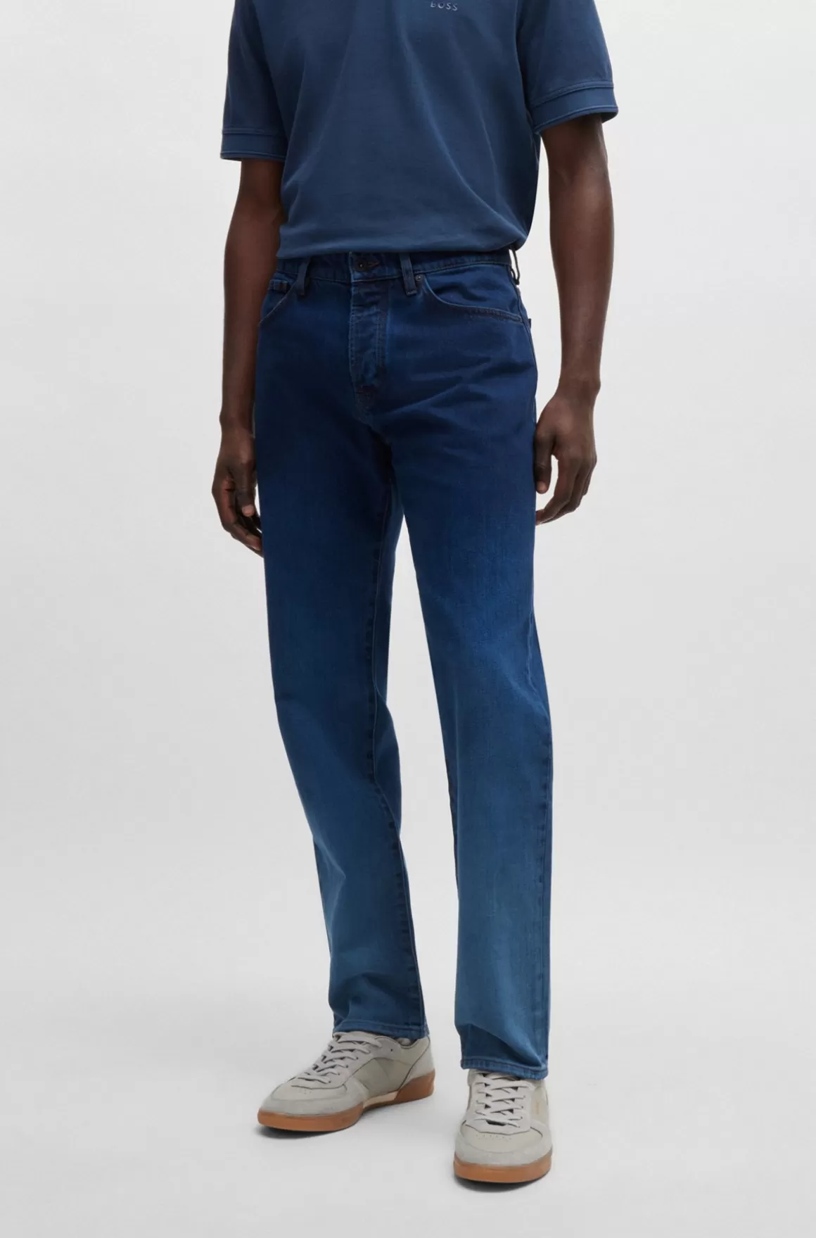 HUGO BOSS Maine Jeans Med Regular Fit I Denim Med Gradueret Indigofarvning
