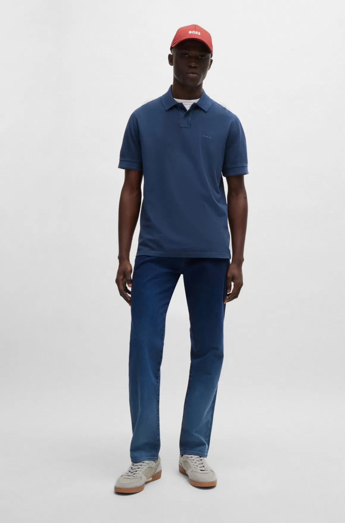 HUGO BOSS Maine Jeans Med Regular Fit I Denim Med Gradueret Indigofarvning