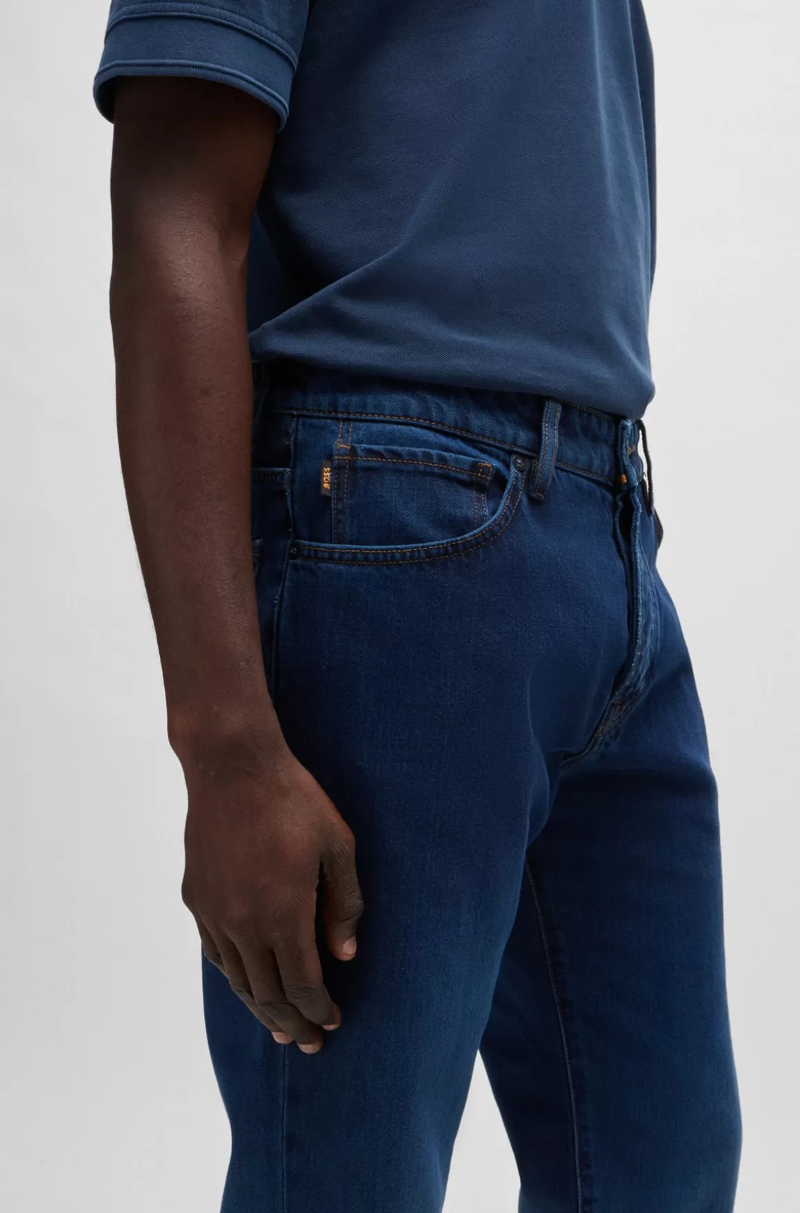 HUGO BOSS Maine Jeans Med Regular Fit I Denim Med Gradueret Indigofarvning