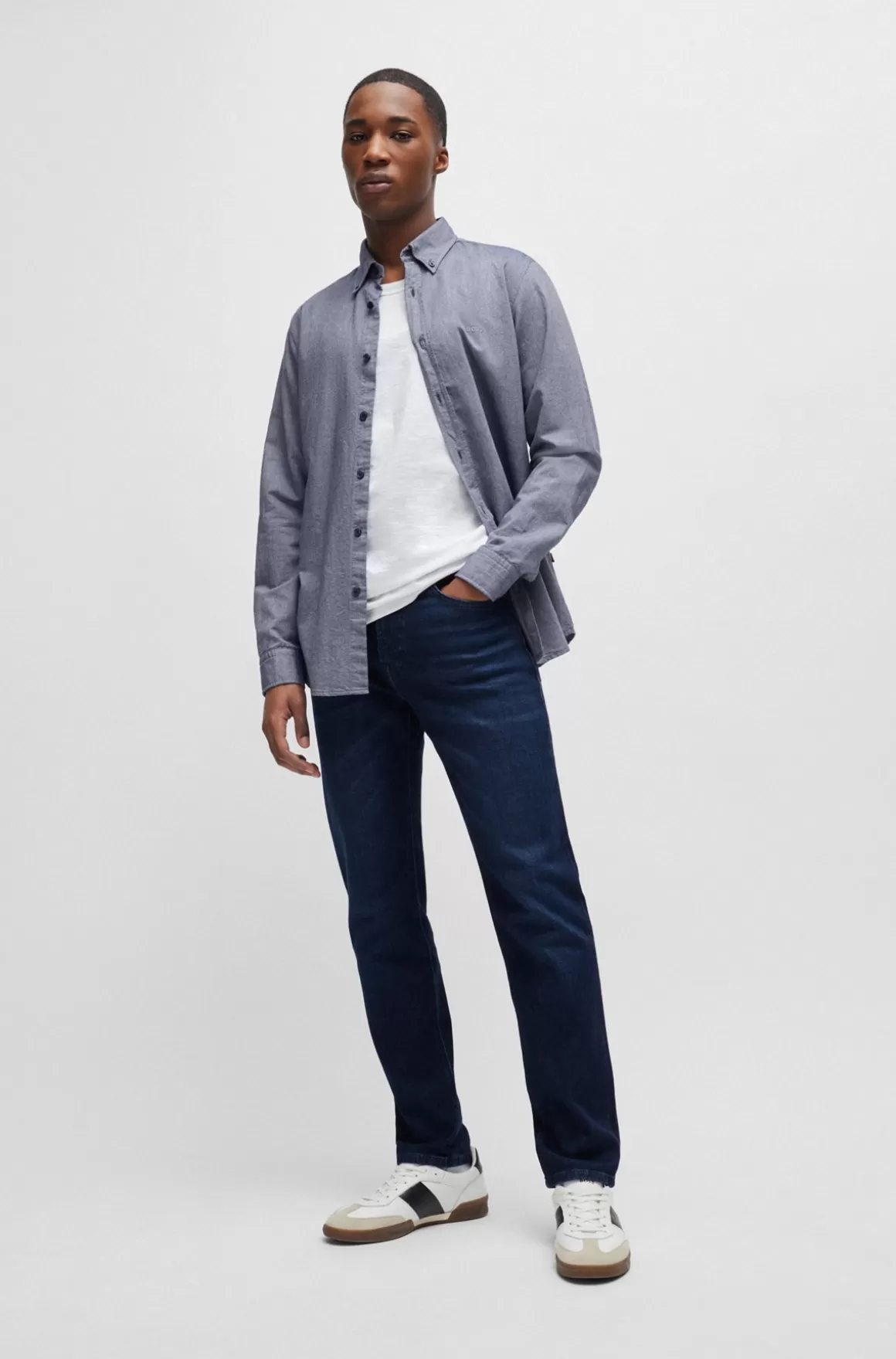 HUGO BOSS Maine Jeans Med Regular Fit I Denim Med Behageligt Stræk