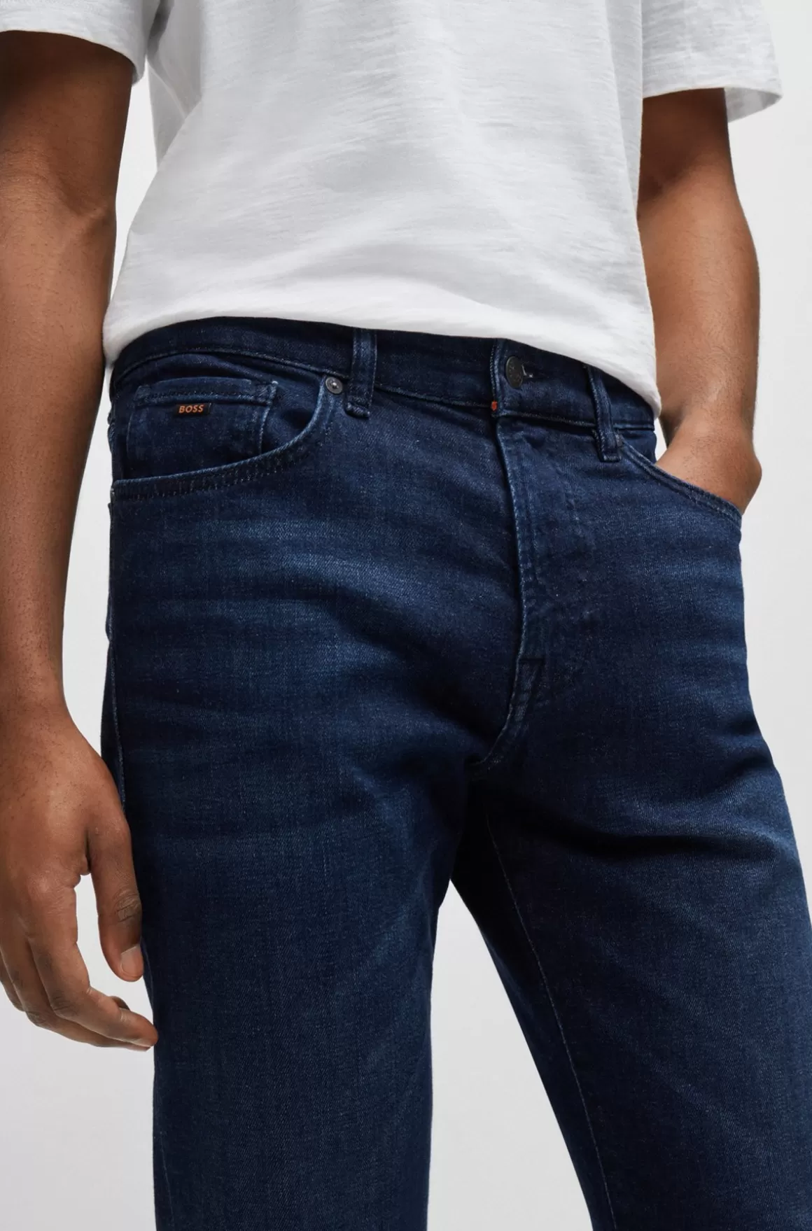 HUGO BOSS Maine Jeans Med Regular Fit I Denim Med Behageligt Stræk