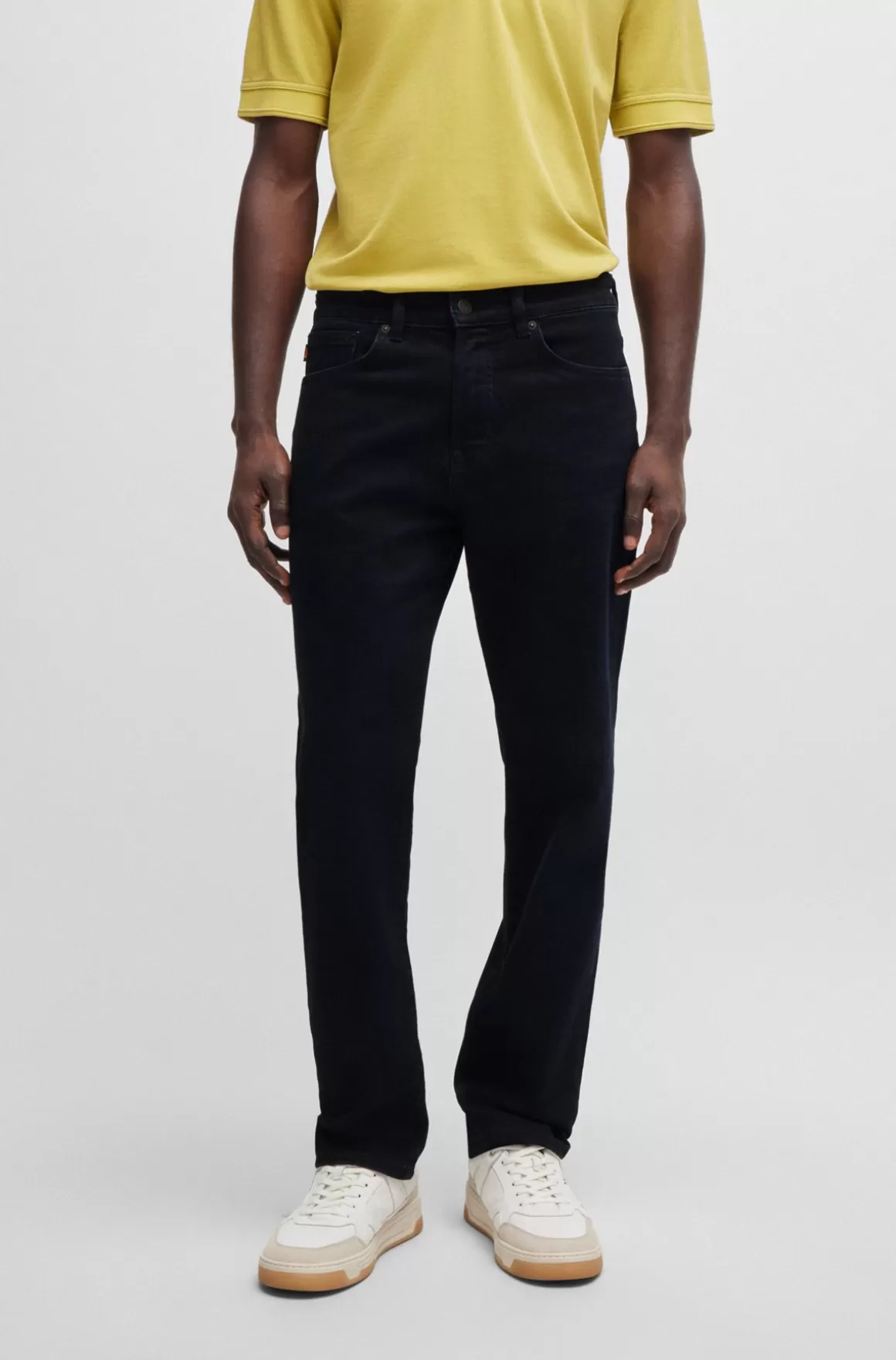 HUGO BOSS Maine Regular Fit Jeans I Blåsort Denim Med Behageligt Stræk