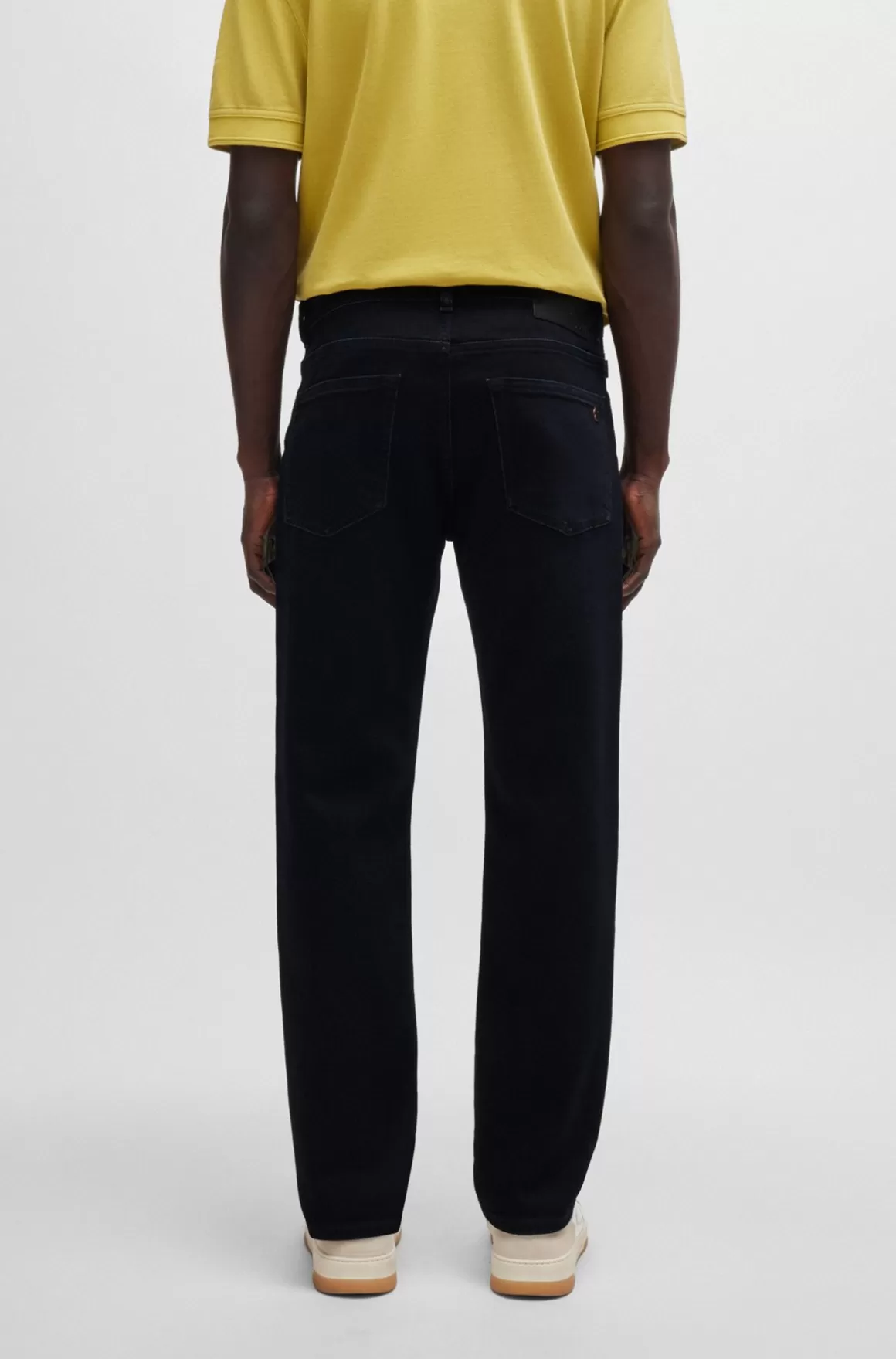 HUGO BOSS Maine Regular Fit Jeans I Blåsort Denim Med Behageligt Stræk