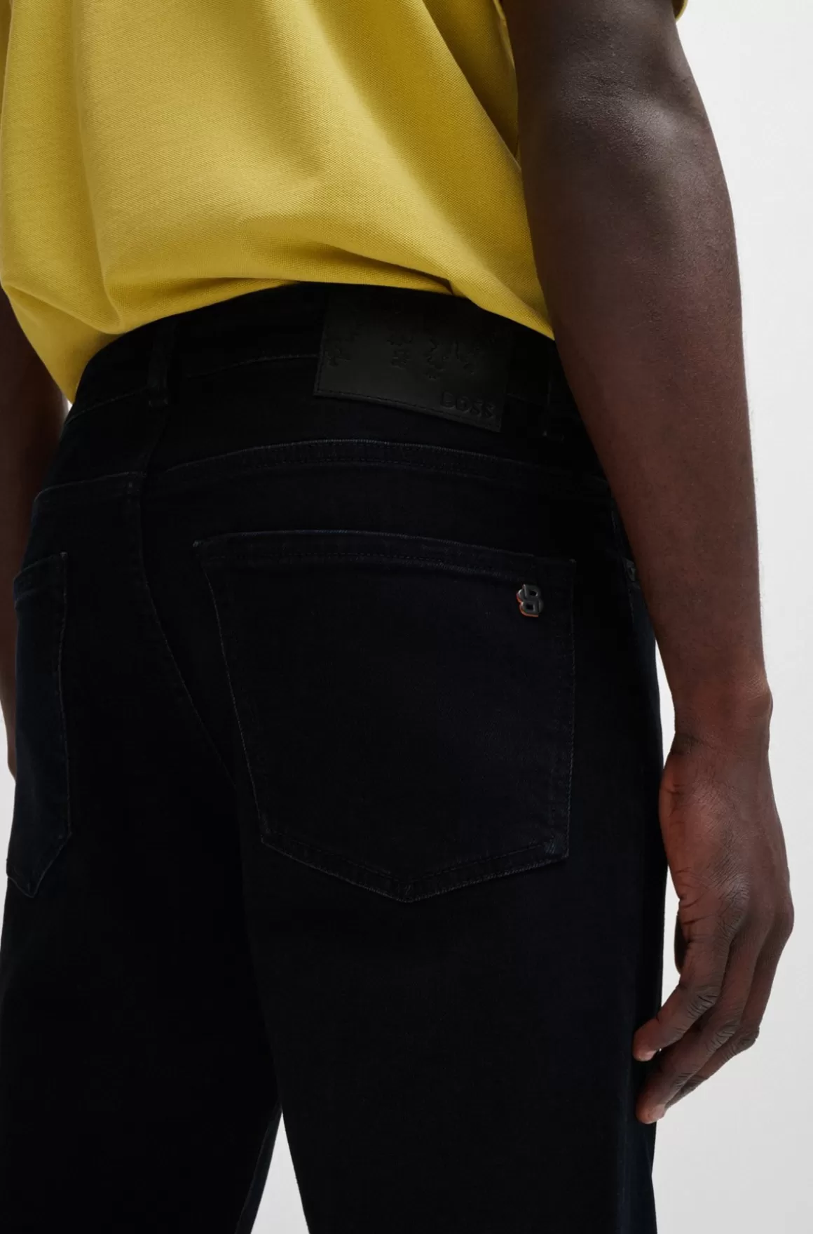HUGO BOSS Maine Regular Fit Jeans I Blåsort Denim Med Behageligt Stræk