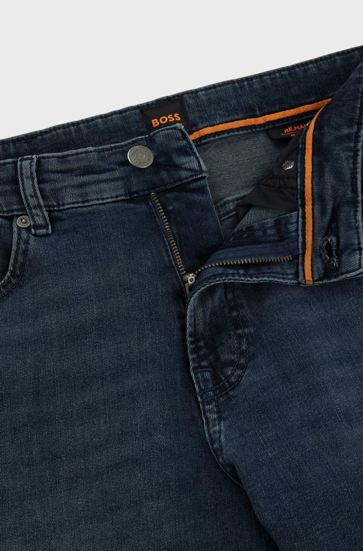 HUGO BOSS Maine Regular Fit Jeans I Ekstra Blød Og Smidig Blåsort Denim