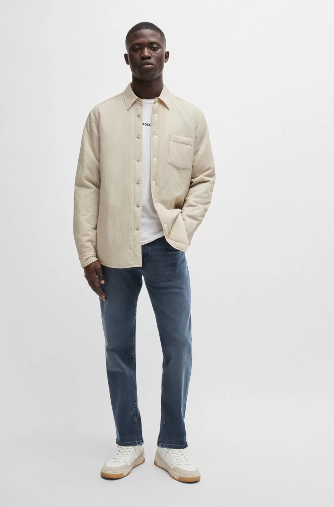 HUGO BOSS Maine Regular Fit Jeans I Ekstra Blød Og Smidig Blåsort Denim