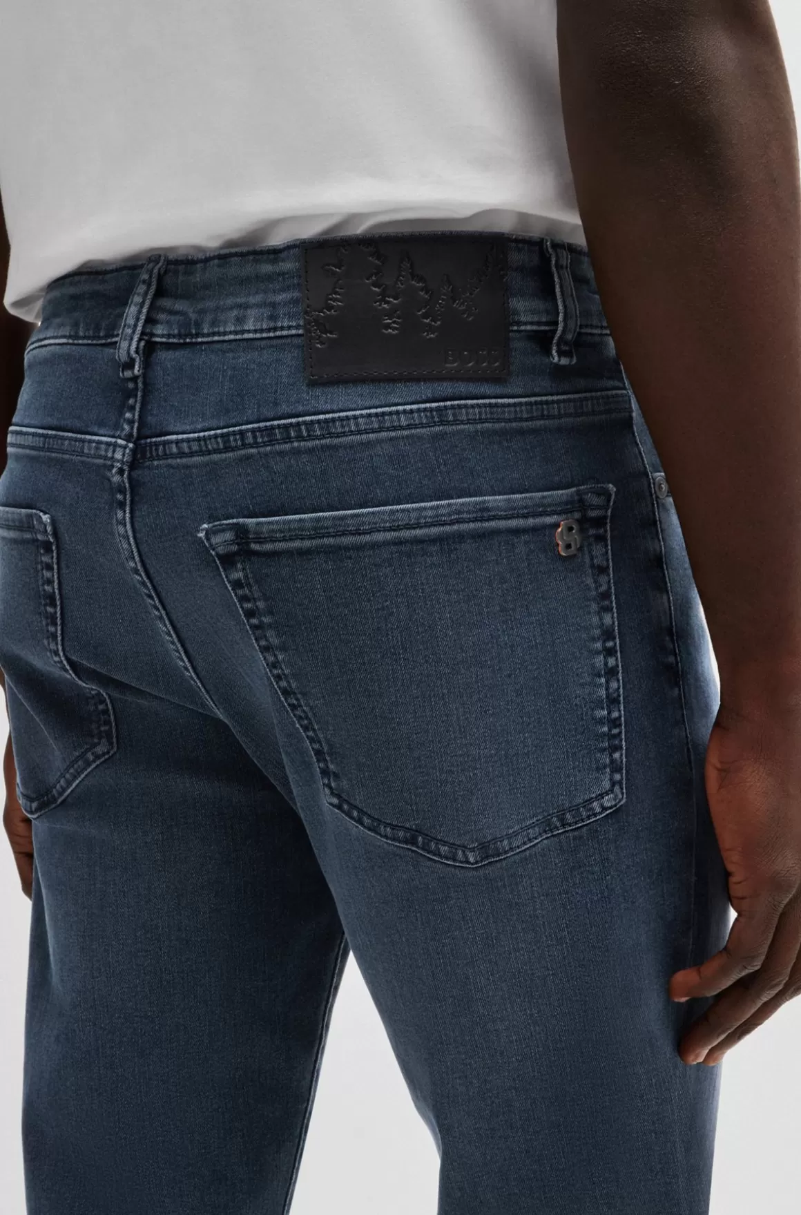 HUGO BOSS Maine Regular Fit Jeans I Ekstra Blød Og Smidig Blåsort Denim