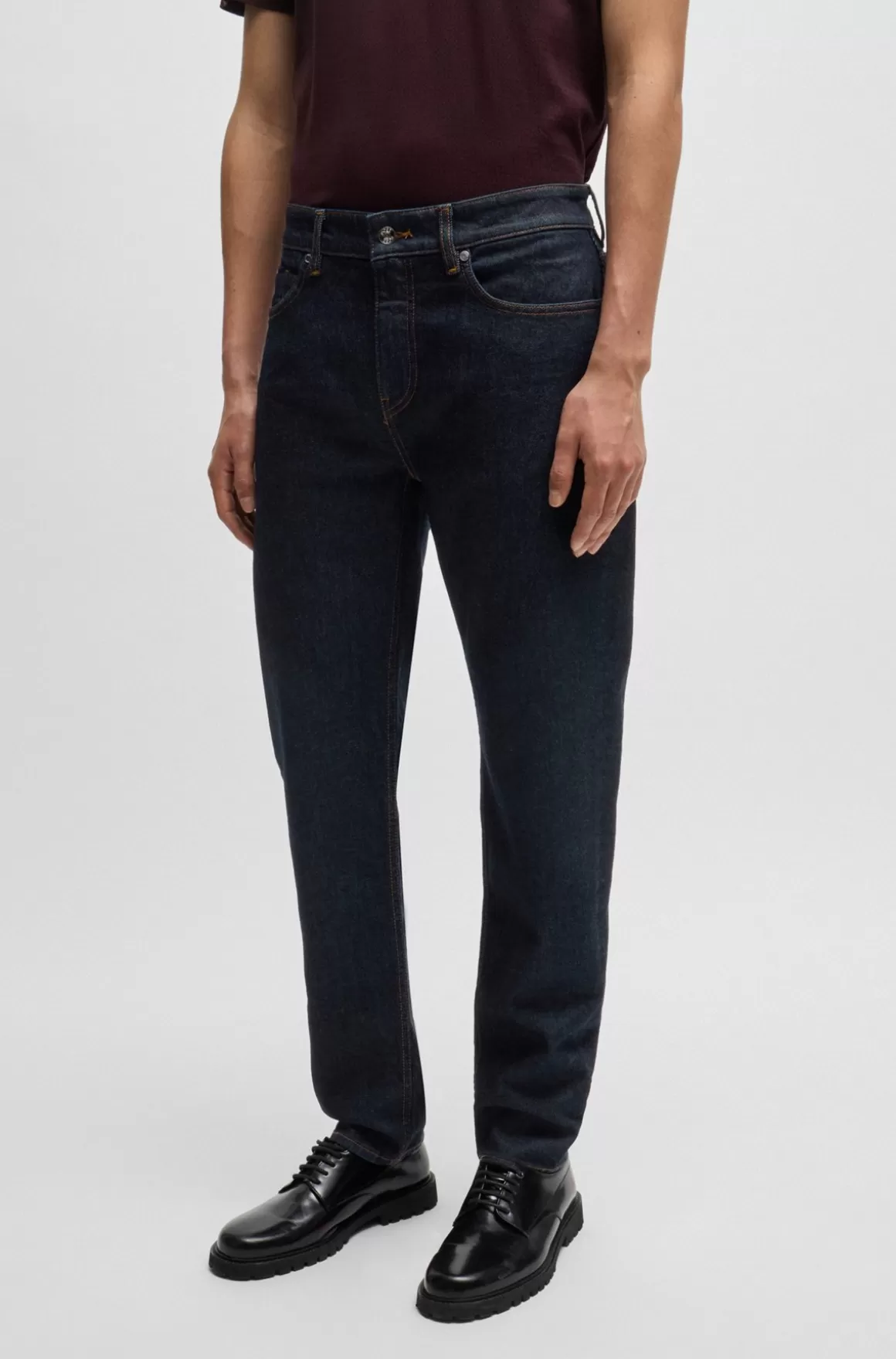 HUGO BOSS Maine Regular Fit Jeans I Denim Med Behageligt Stræk