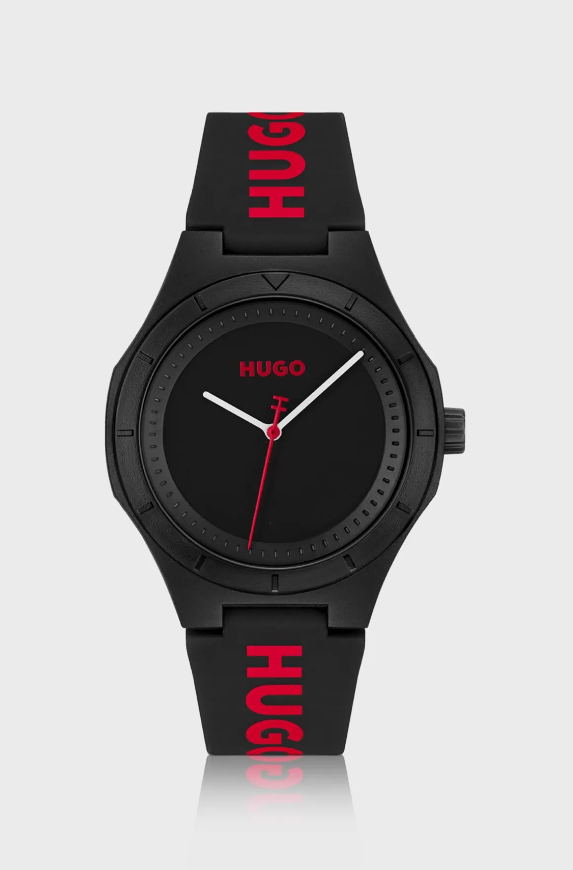 HUGO BOSS Mat Armbåndsur Med Brandet Silikonerem