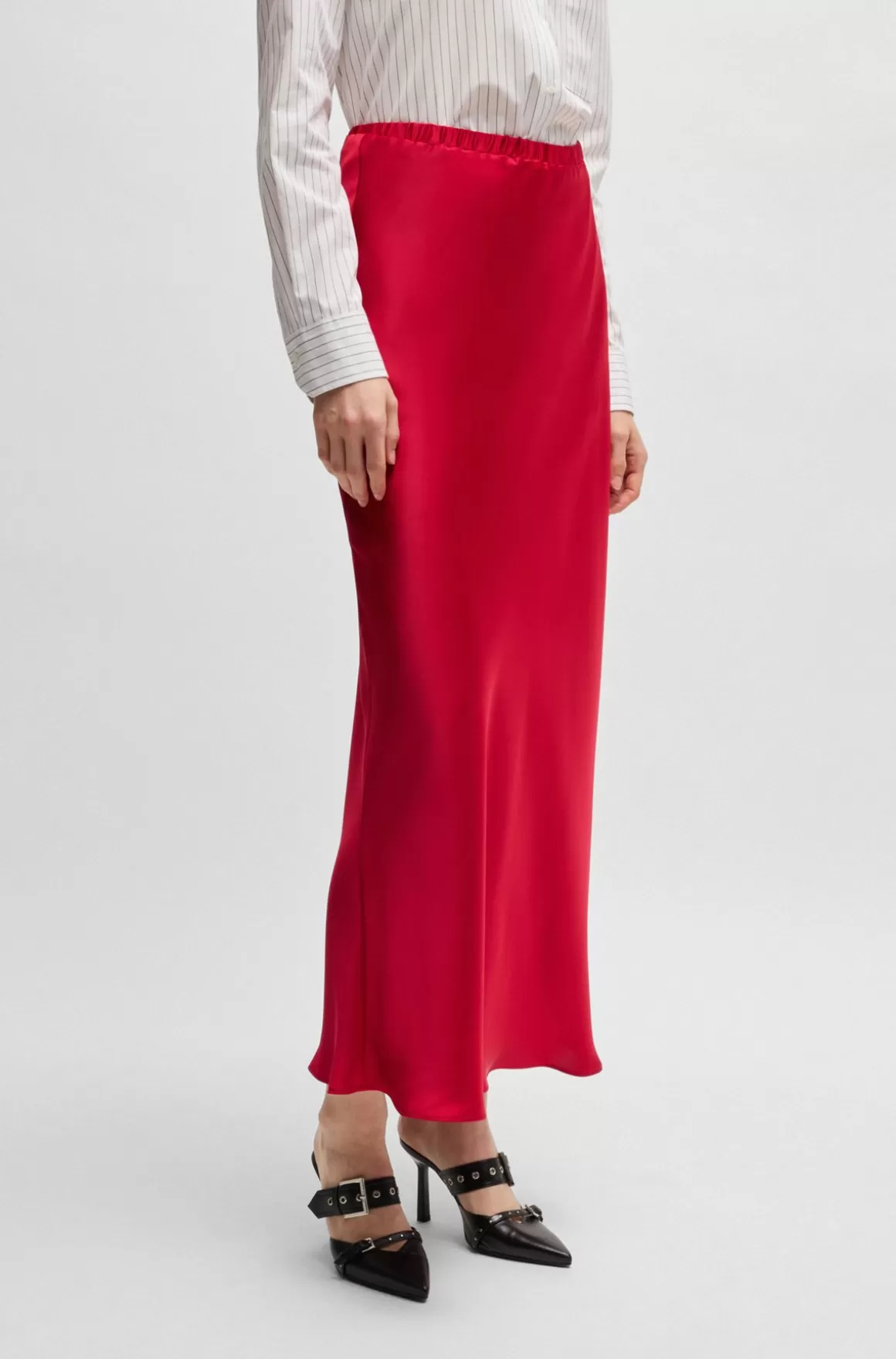 HUGO BOSS Maxi-nederdel I Bølgende Satin