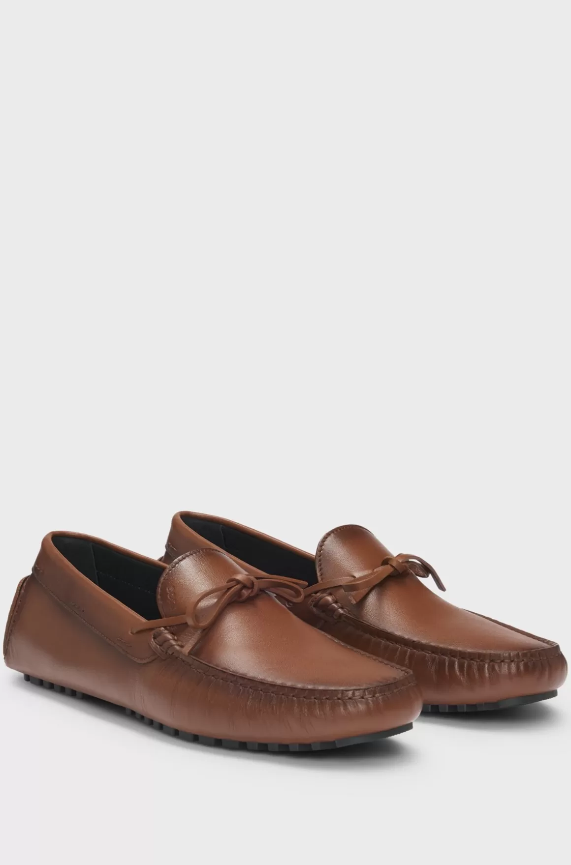 HUGO BOSS Mokkasiner I Læder Med Driversål Og Logo