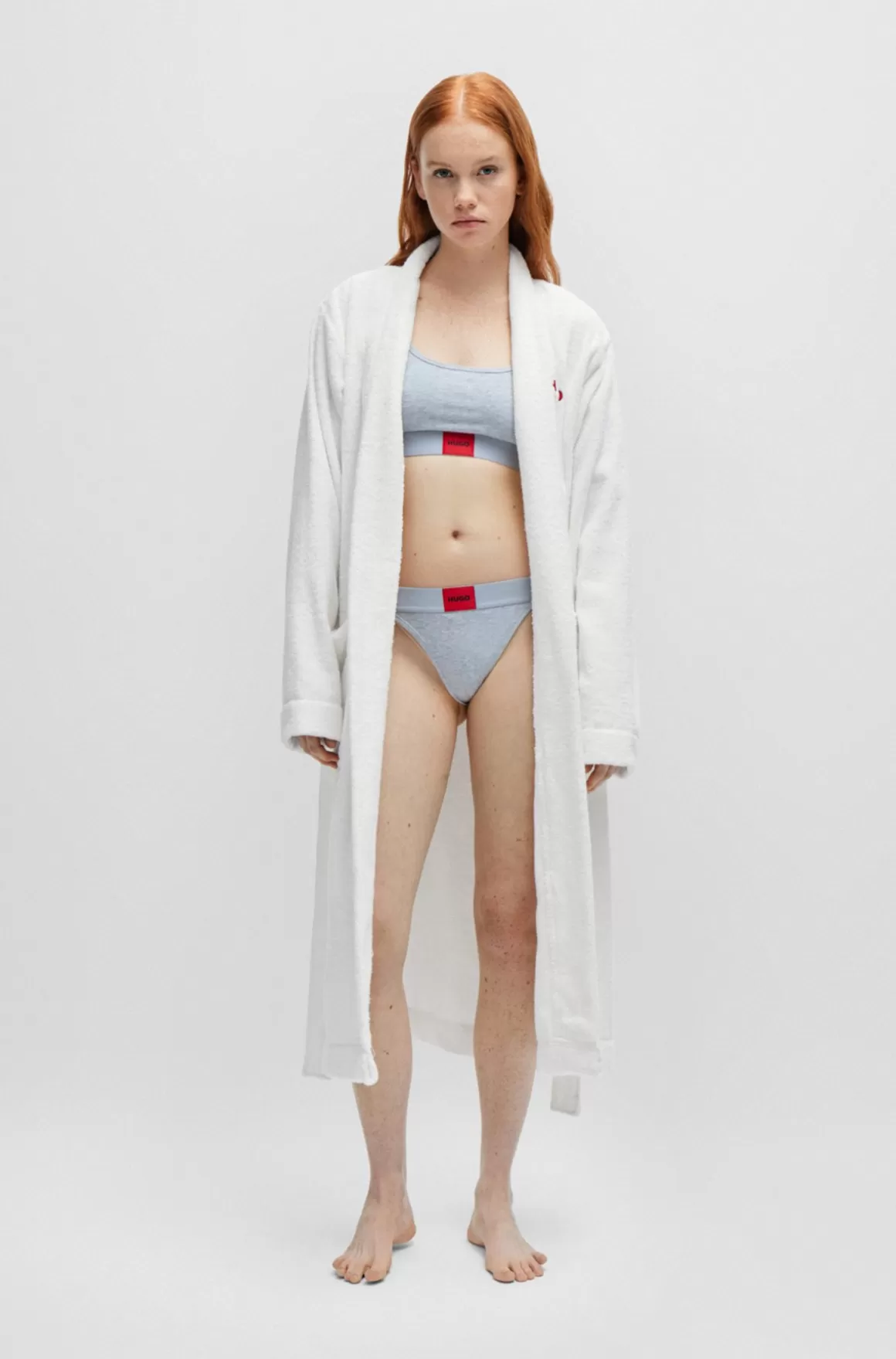 HUGO BOSS Morgenkåbe I Bomuldsfrotté Med Broderet Logo