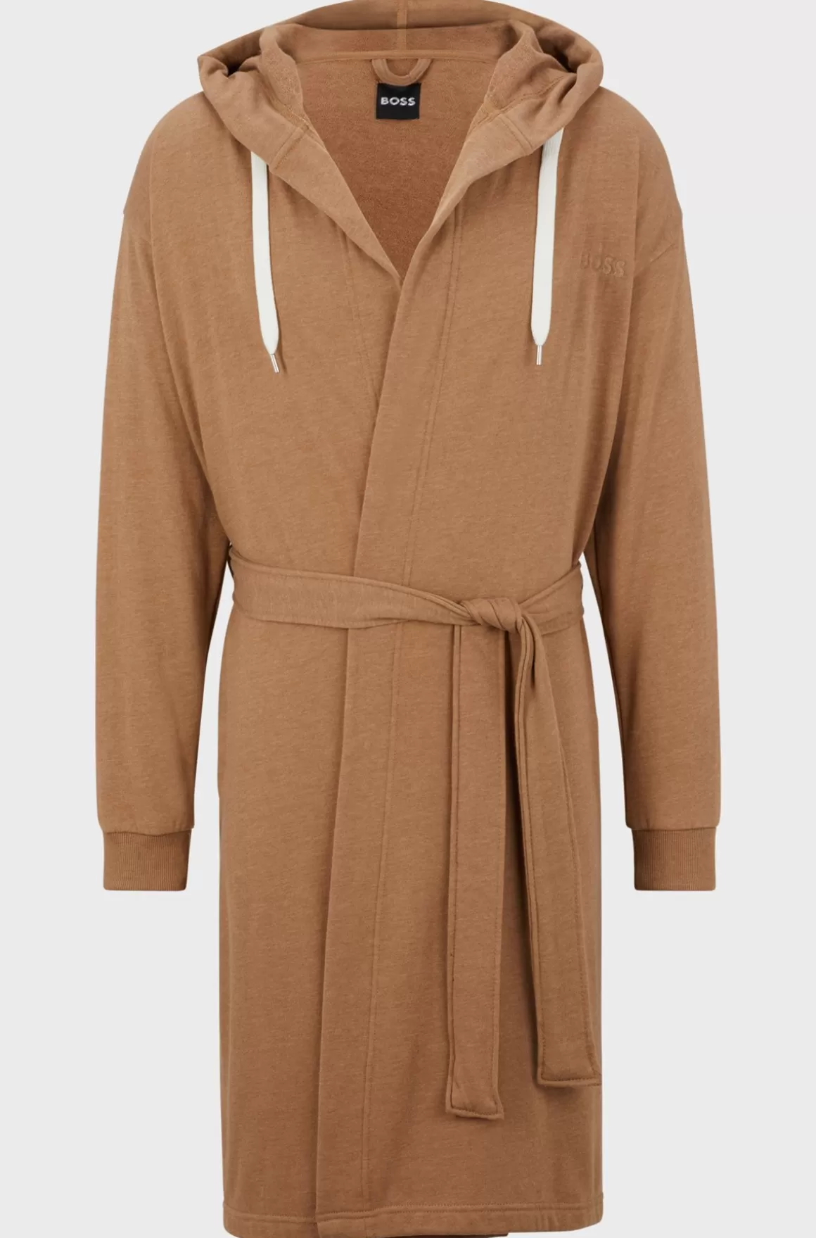 HUGO BOSS Morgenkåbe Med Hætte Og ærmer Med Printet Logo